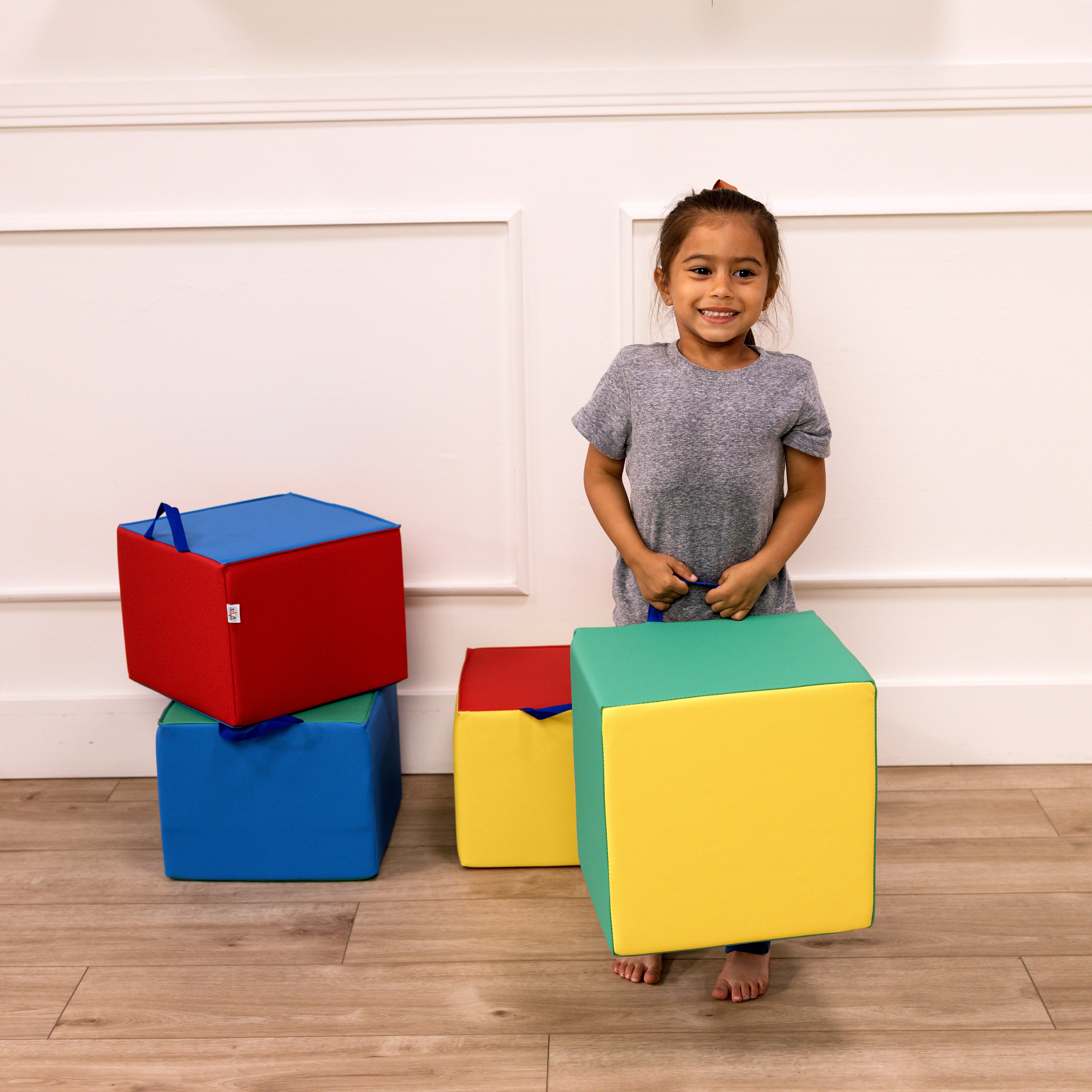 SoftScape Carry Me Cube Cushions, 4-Piece - Multicolor