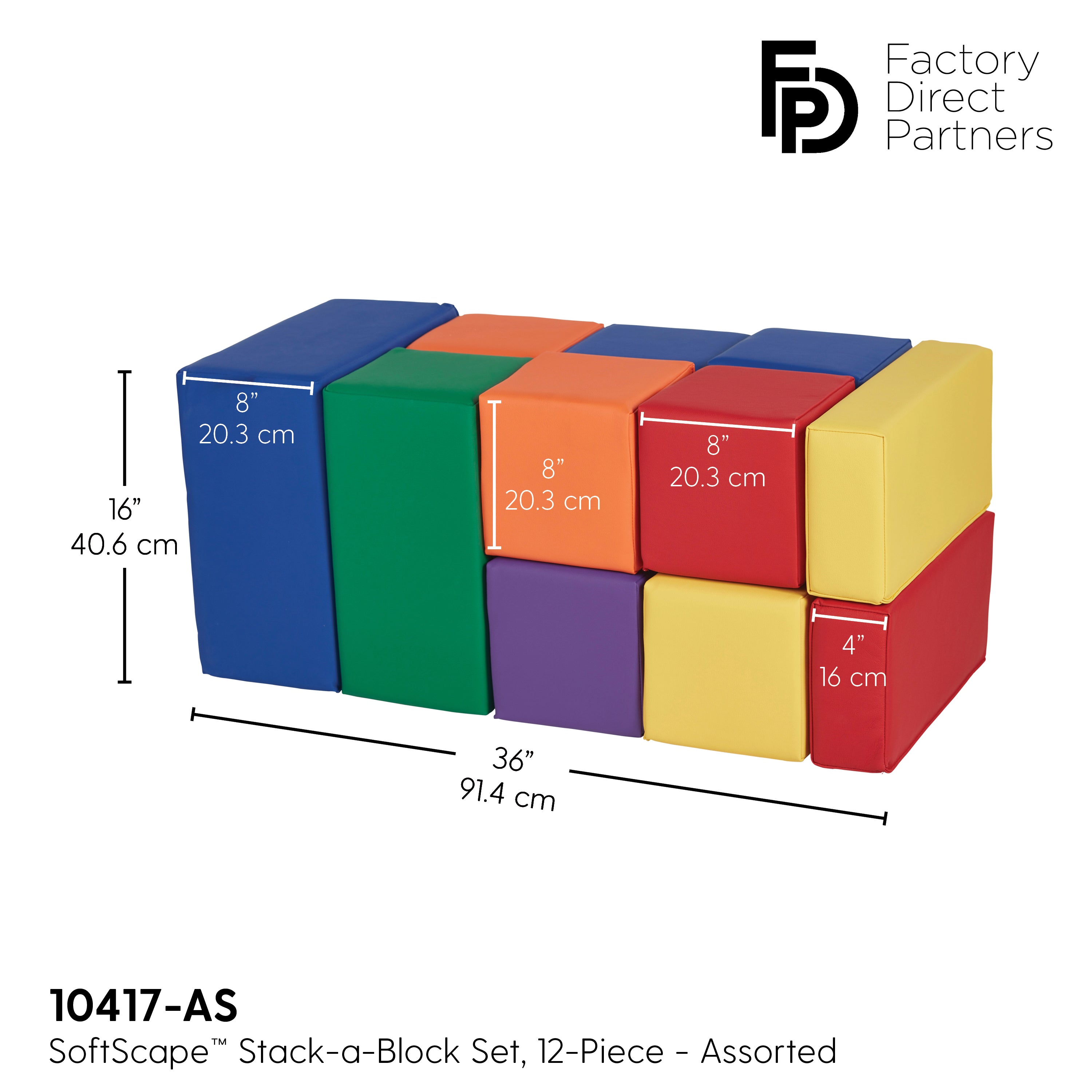 SoftScape Big Block Set, 12-Piece - Assorted