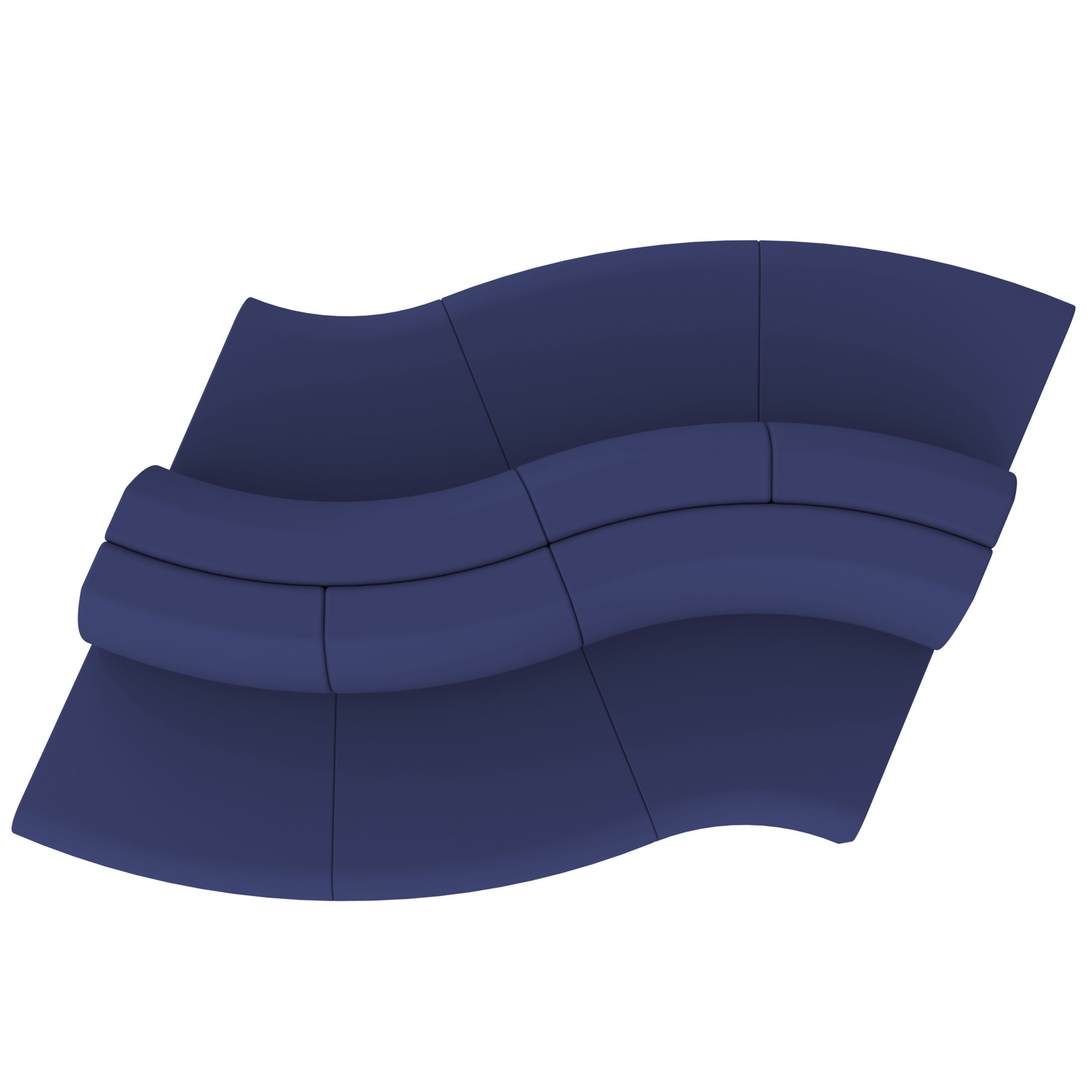 Pro Series Connect Edged Ripple Seating, 6-Piece Set - Navy
