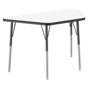 24" x 48" Trapezoid Dry-Erase Activity Table with Adjustable Standard Swivel Glide Legs - Whiteboard/Black
