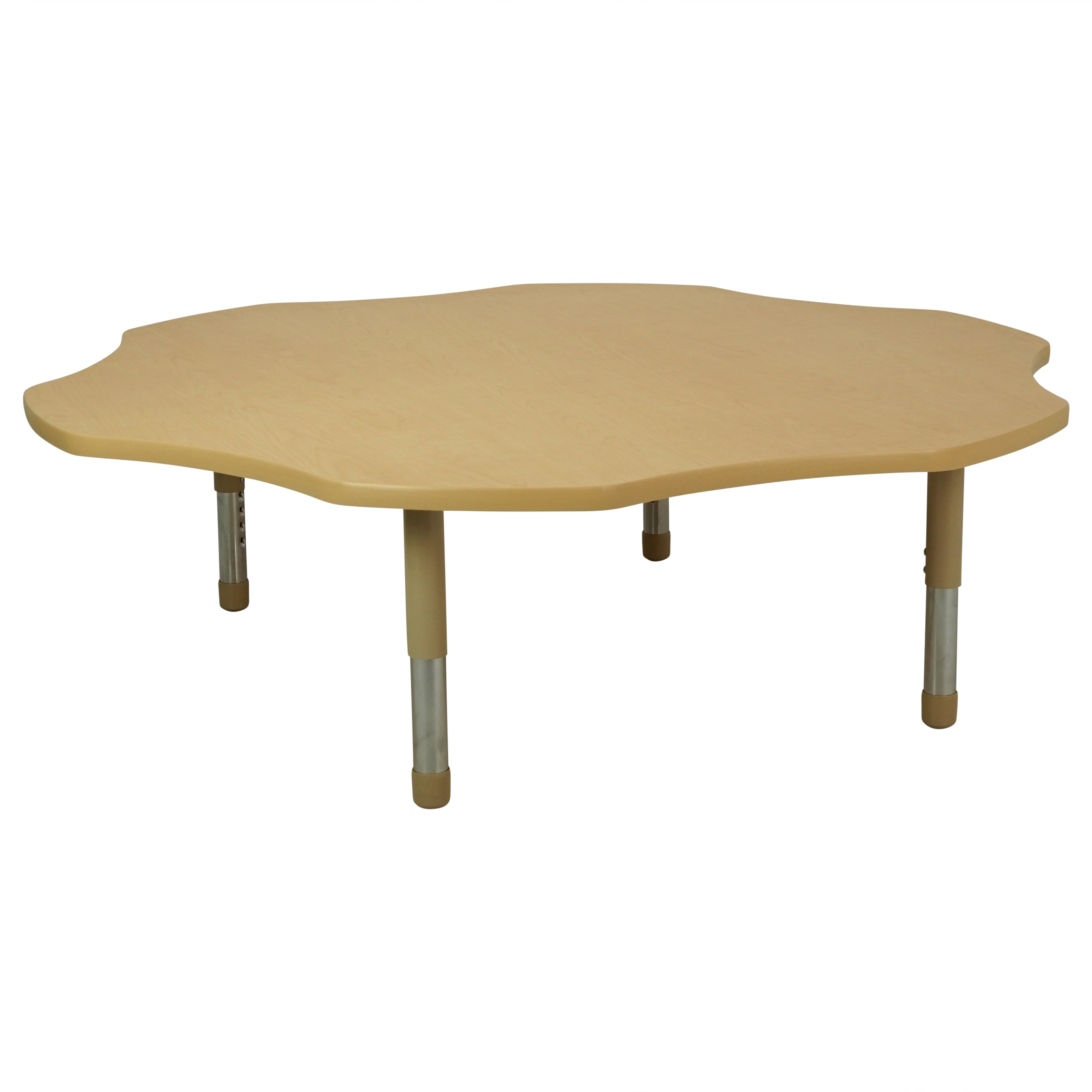 60" x 60" Flower T-Molding Activity Table with Adjustable Tiny Tot Legs - Maple/Sand