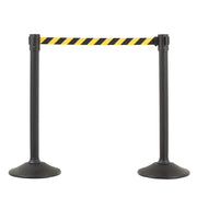 Black post and 6.5' Yellow/Black Chevron Belt ‐  2 pack