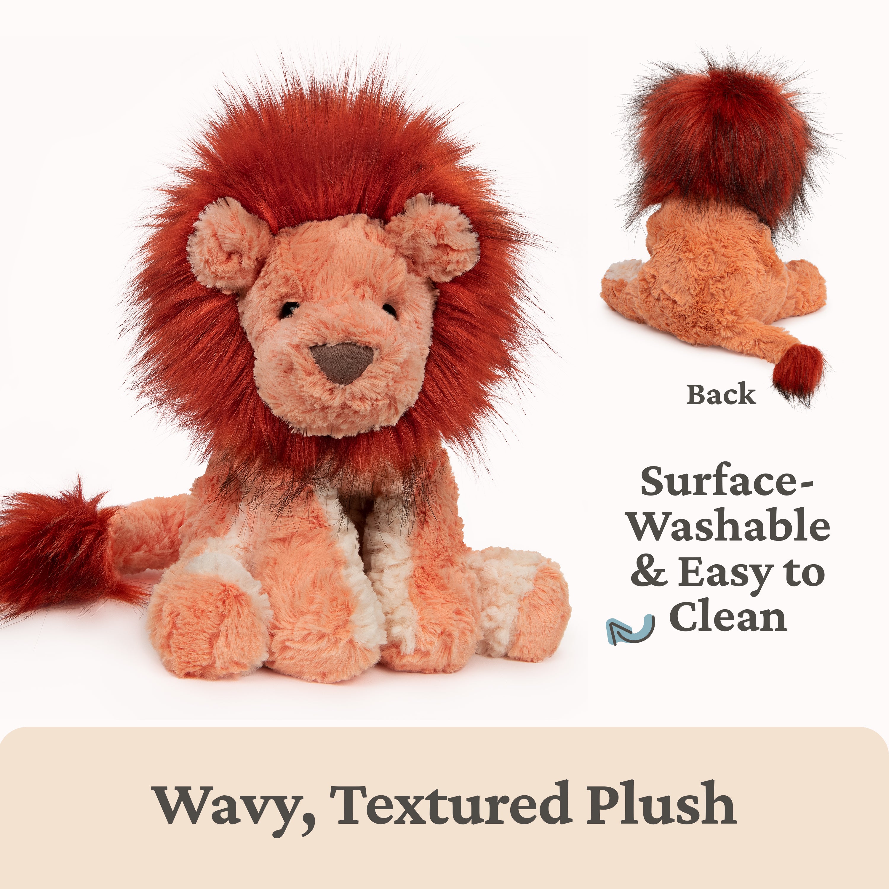 GUND Cozys Collection Lion Plush Stuffed Animal for Ages 1 and Up, Orange/Red, 10"
