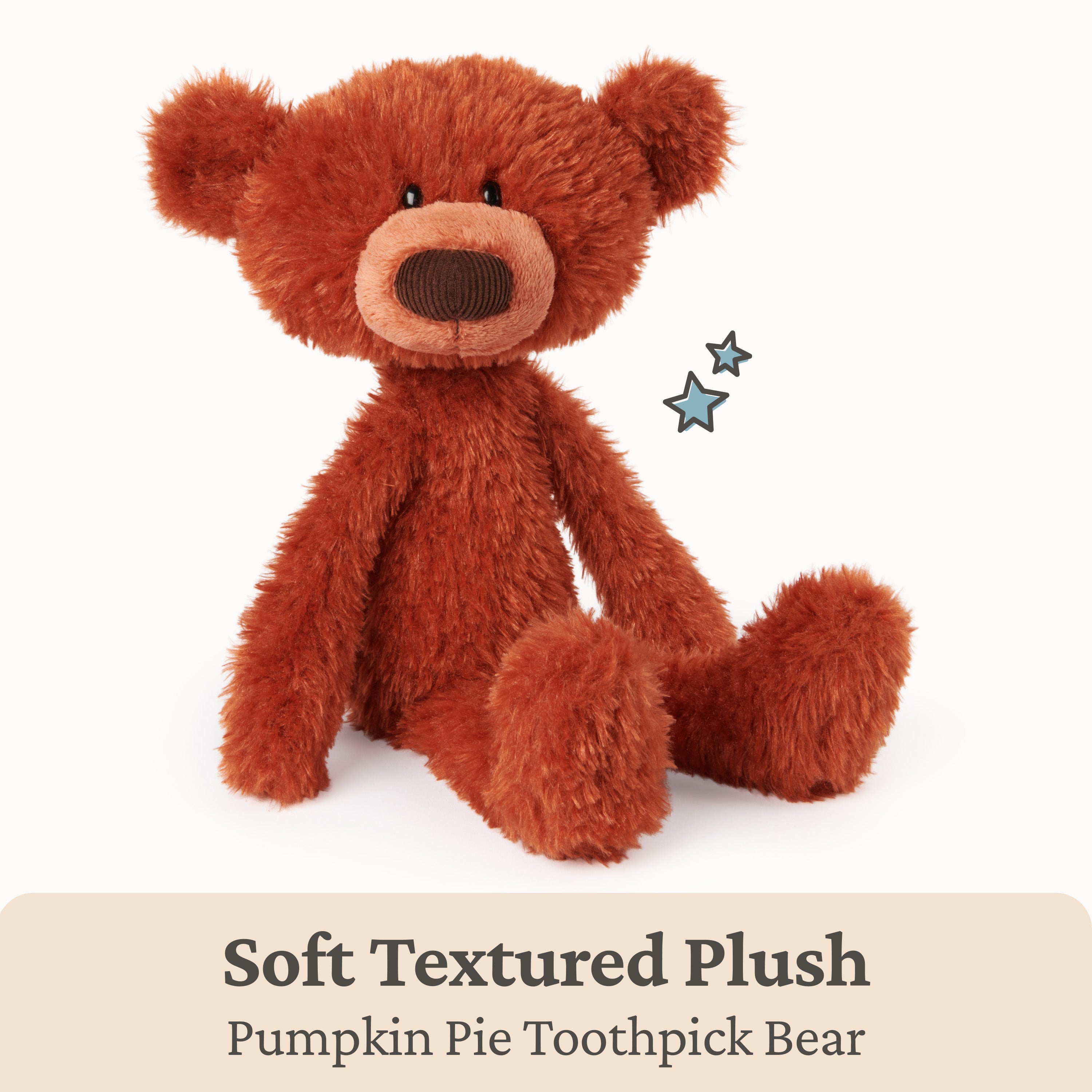 GUND Toothpick Pumpkin Pie, Teddy Bear Stuffed Animal for Ages 1 and Up, Pumpkin Orange, 15”