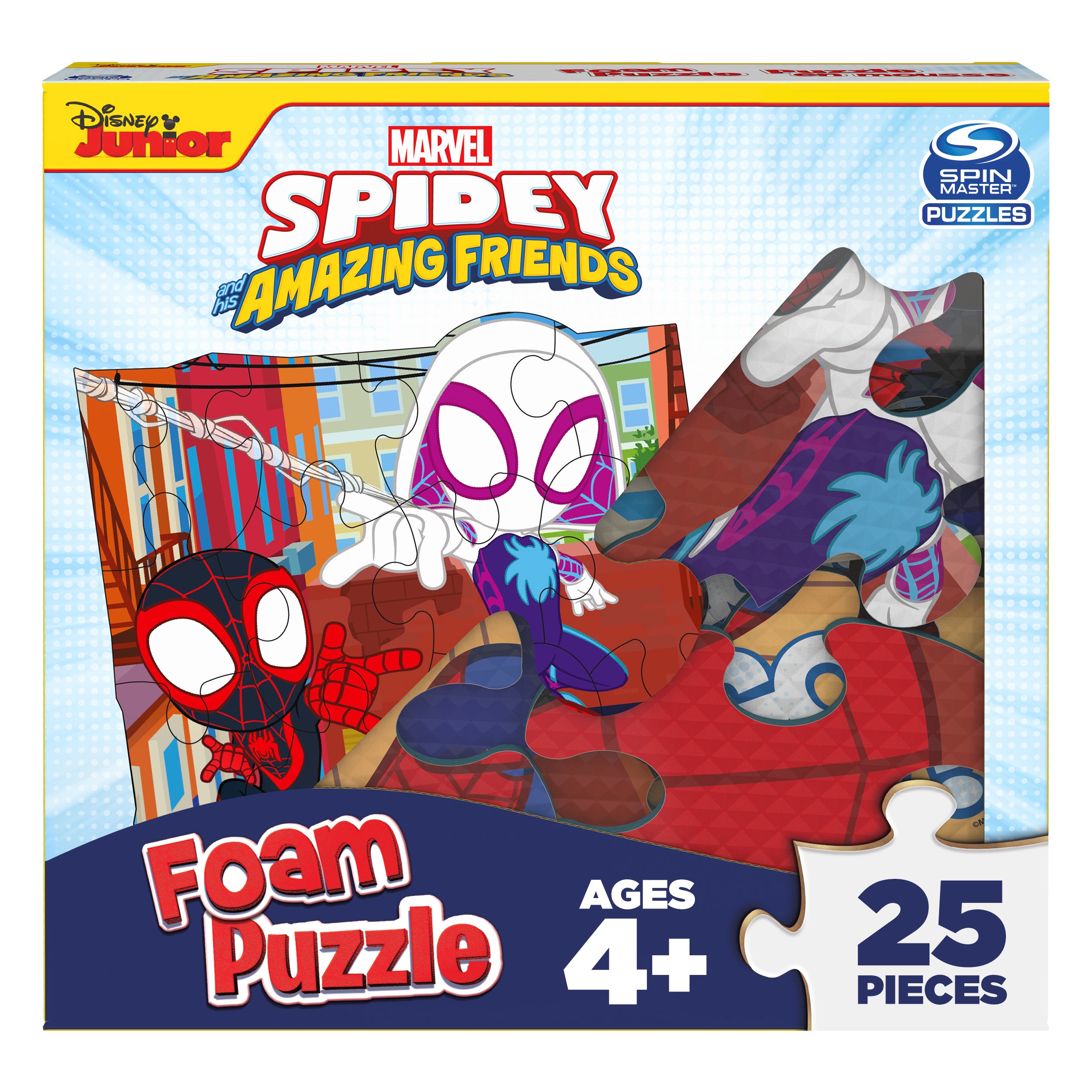 Spin Master Games, Marvel Spidey and His Amazing Friends Puzzles, Squishy Foam Puzzle, 25 Pieces, Spiderman Toys, for Ages 4 & Up
