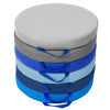 SoftScape 15" Round Floor Cushions, 6-Piece - Navy/Powder Blue