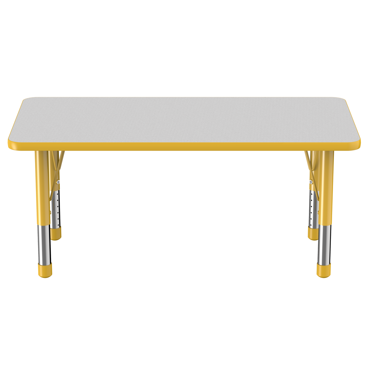 24" x 48" Rectangle T-Molding Activity Table with Adjustable Chunky Legs - Gray/Yellow
