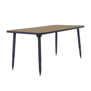 Adapte 30" x 60" Rectangle Thermofused Activity Table with Adjustable Tapered Legs - Pasadena Oak/Navy