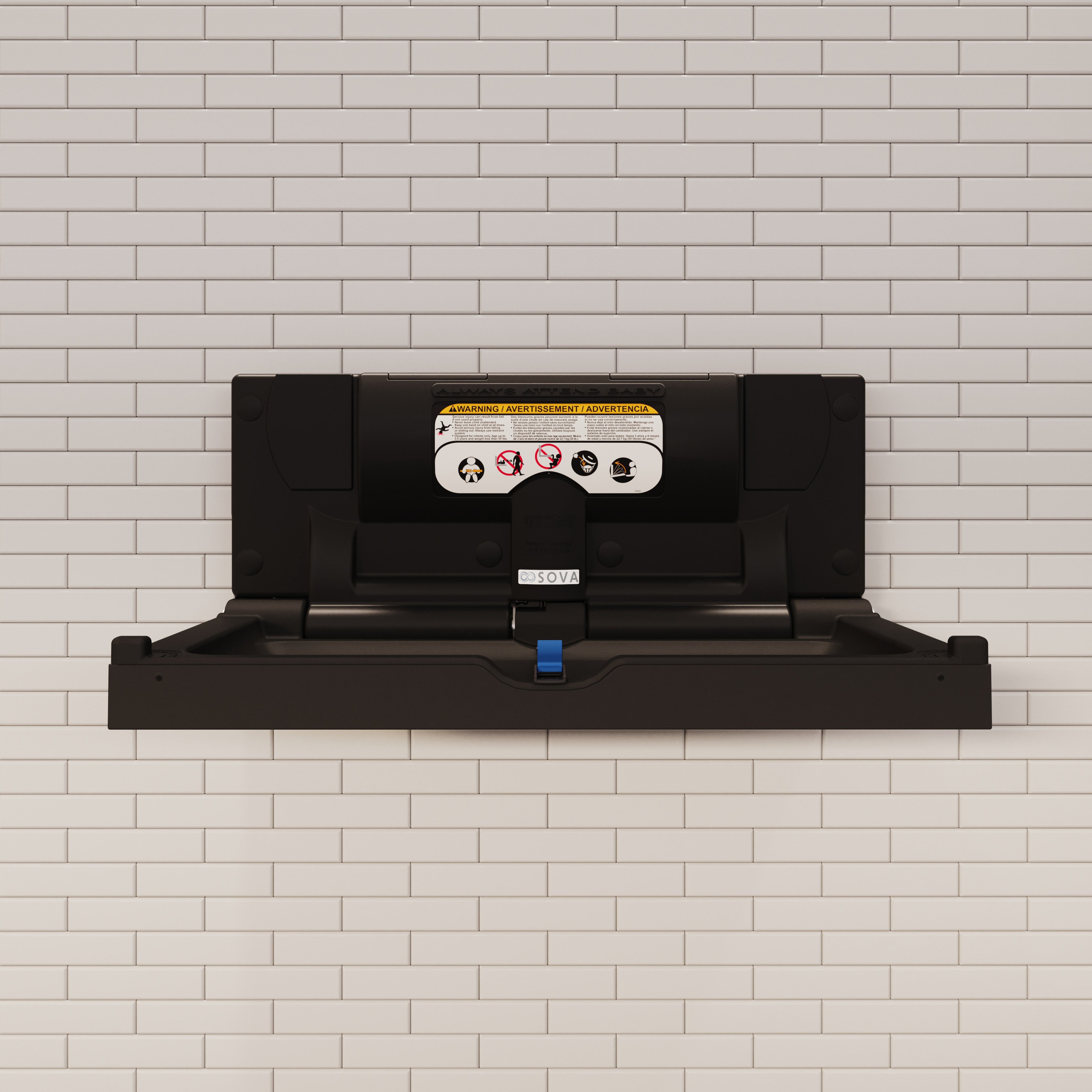 Aura Frameless Surface Mount w/Full Black Stainless Wrap - Black Stainless Steel