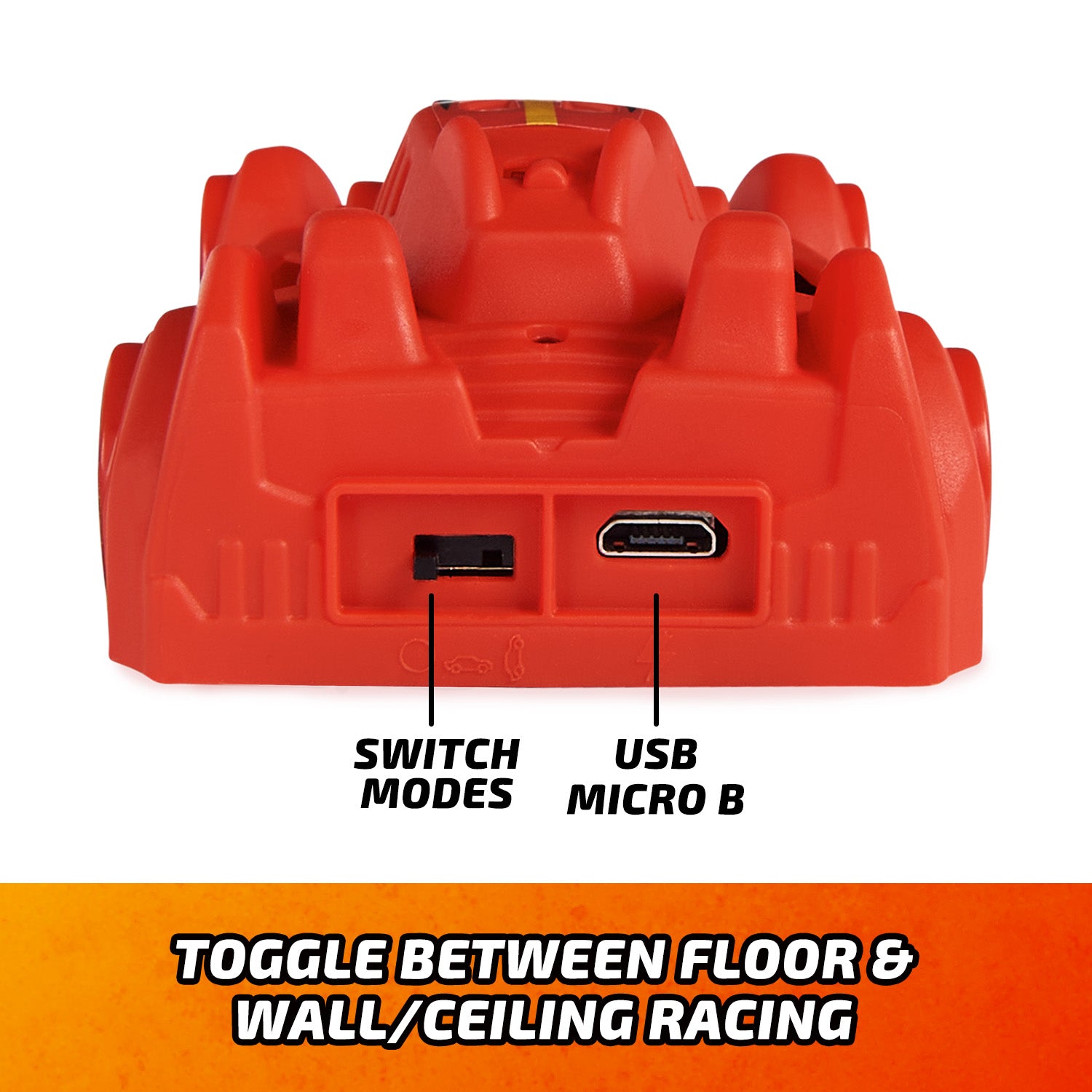 Air Hogs, Zero Gravity Sprint RC Car Wall Climber, Red USB Micro B Rechargeable Indoor Wall Racer, Over 4-Inches, Kids Toys for Kids Ages 4 and up