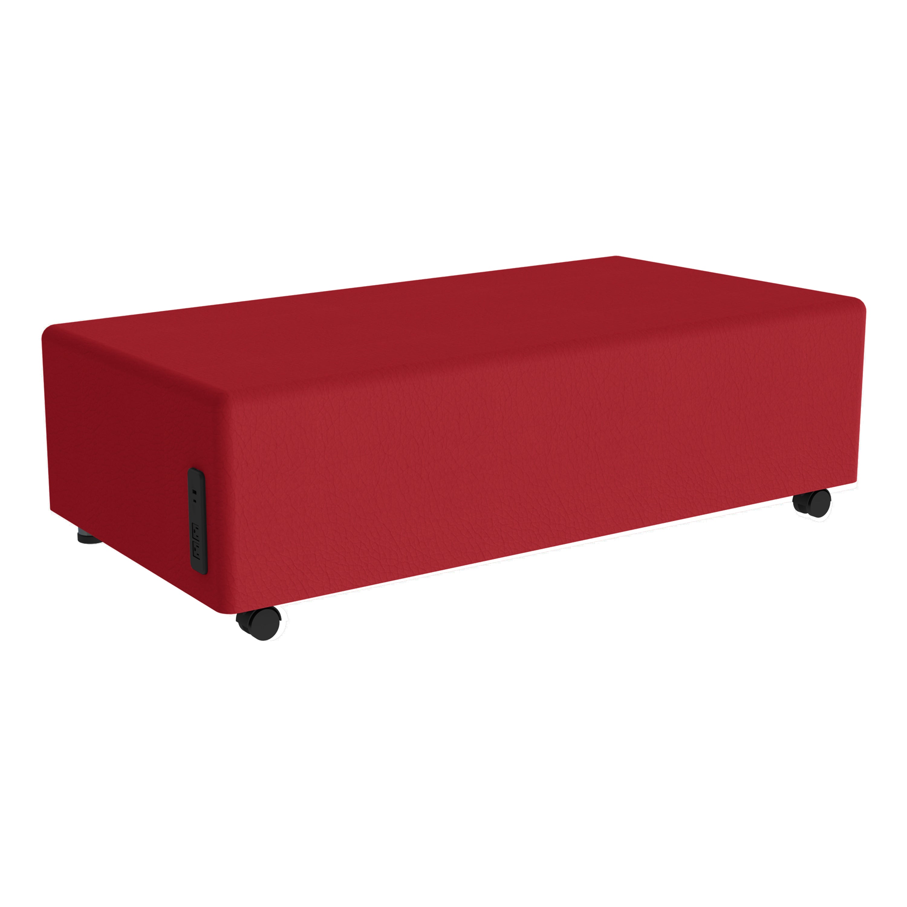 Pro Series Upholstered Rectangle Mobile Ottoman - Crimson