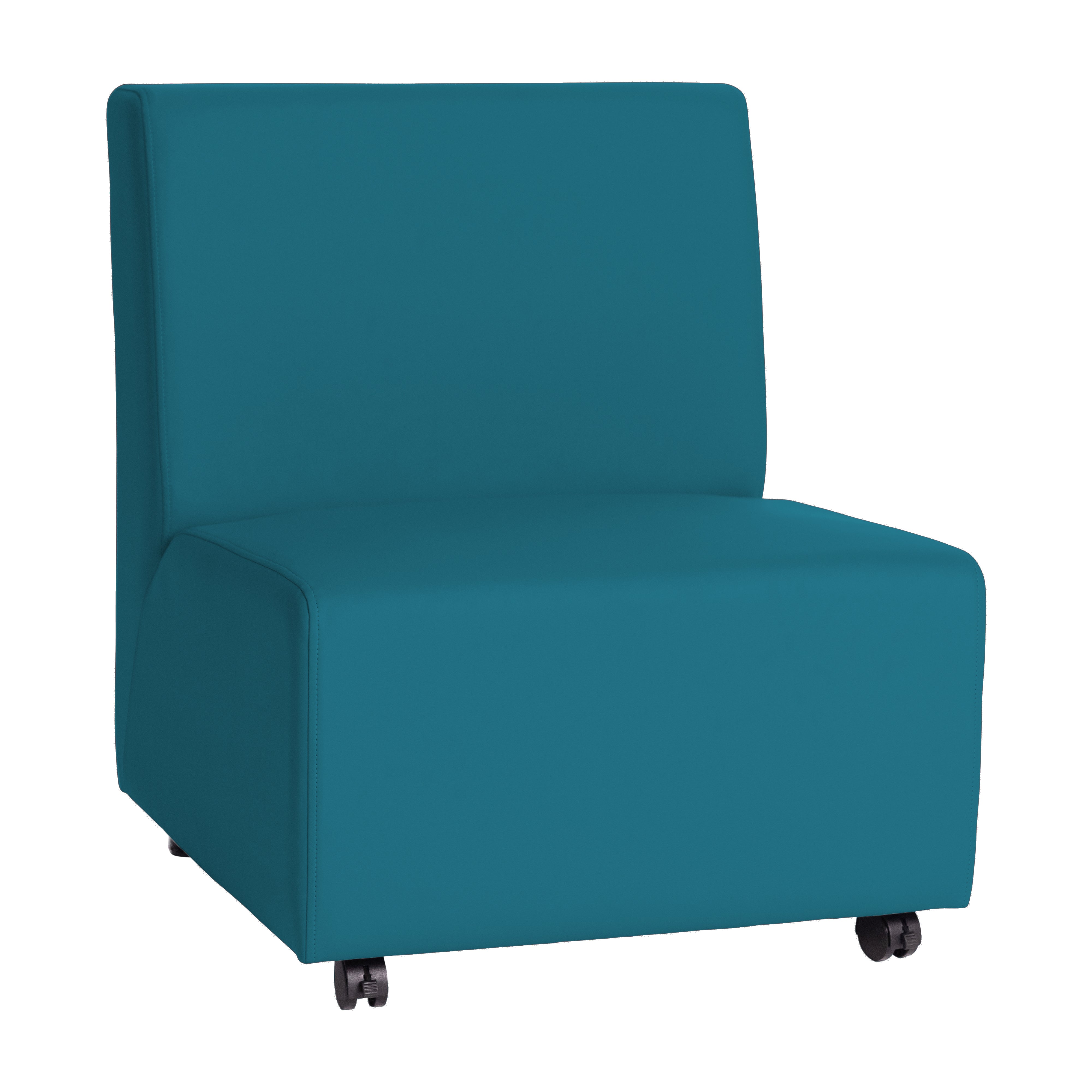 Pro Series Upholstered Armless Mobile Chair - Teal