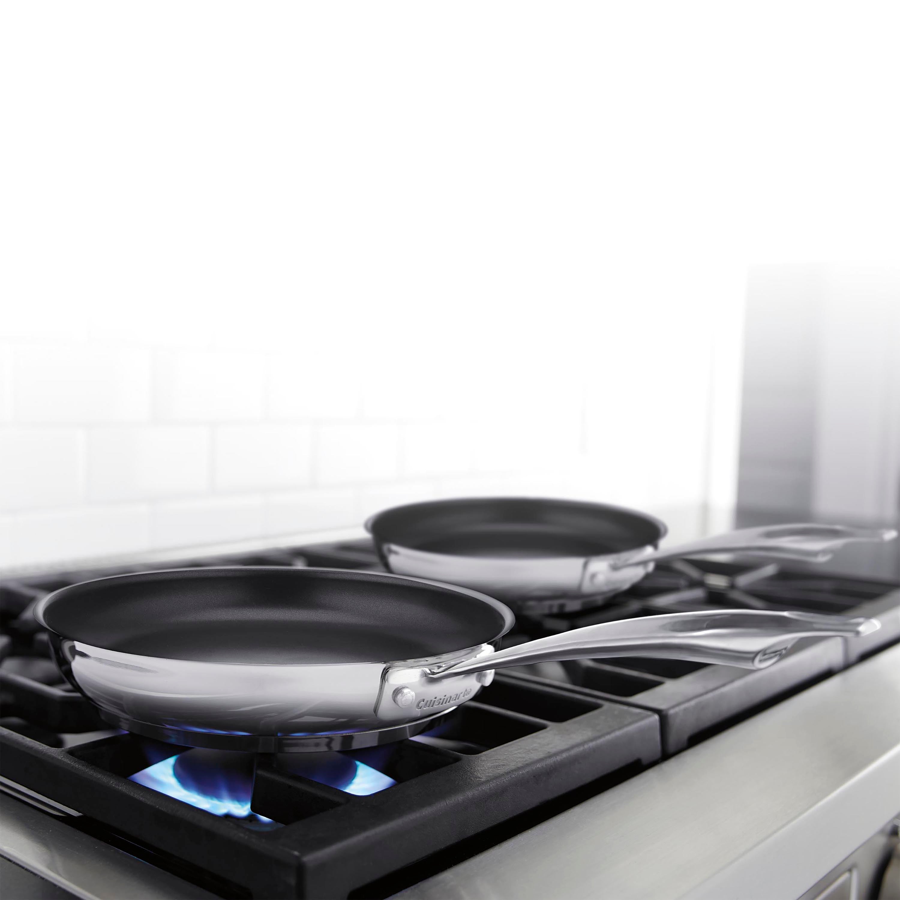 Professional Series™ Stainless Steel 2pk Non-Stick Skillet Set (8” & 10”)