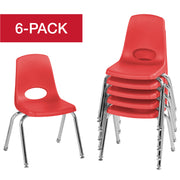 14" Stack Chair with Swivel Glides - Red