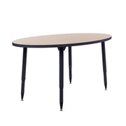 Adapte 30" x 60" Oval Thermofused Activity Table with Adjustable Tapered Legs - Asian Sand/Navy