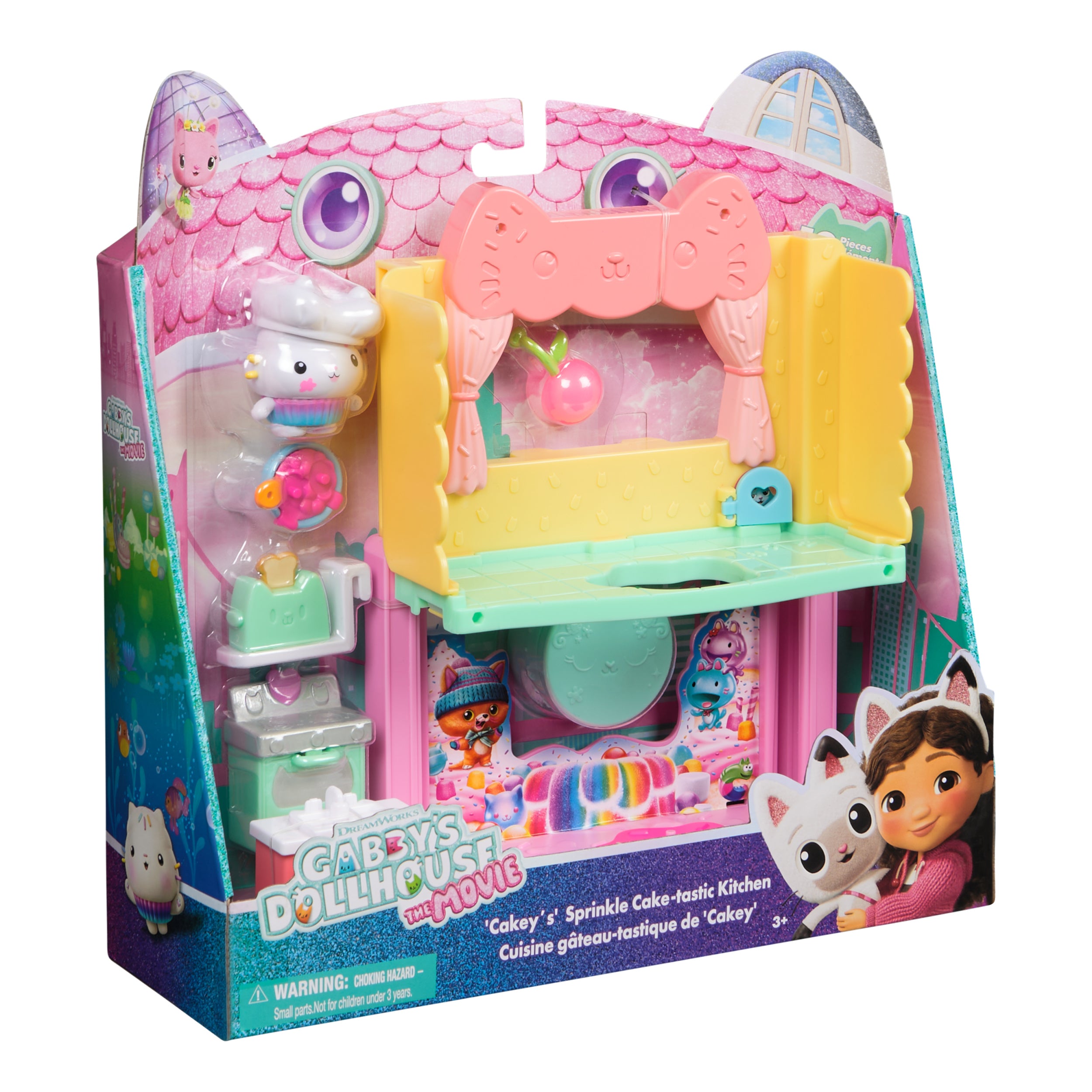 Gabby's Dollhouse: The Movie, Cakey's Sprinkle Cake-tastic Kitchen, Toy Figure, & Dollhouse Accessories, Kids Toys for Girls & Boys Ages 3 and Up