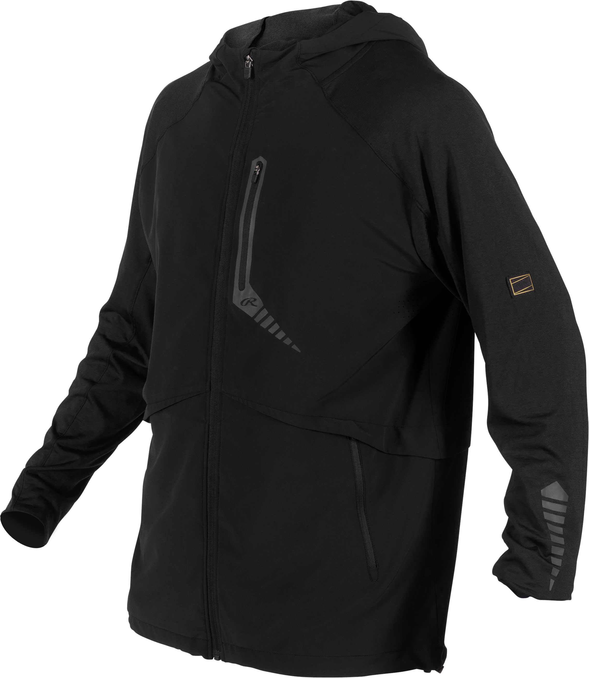 Rawlings Adult Gold Collection Long Sleeve Hooded Jacket - Small - Black