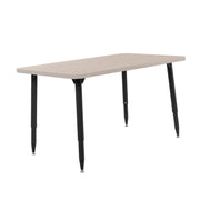 Adapte 30" x 48" Rectangle Woodgrain Activity Table with Adjustable Tapered Legs - Asian Sand/Black