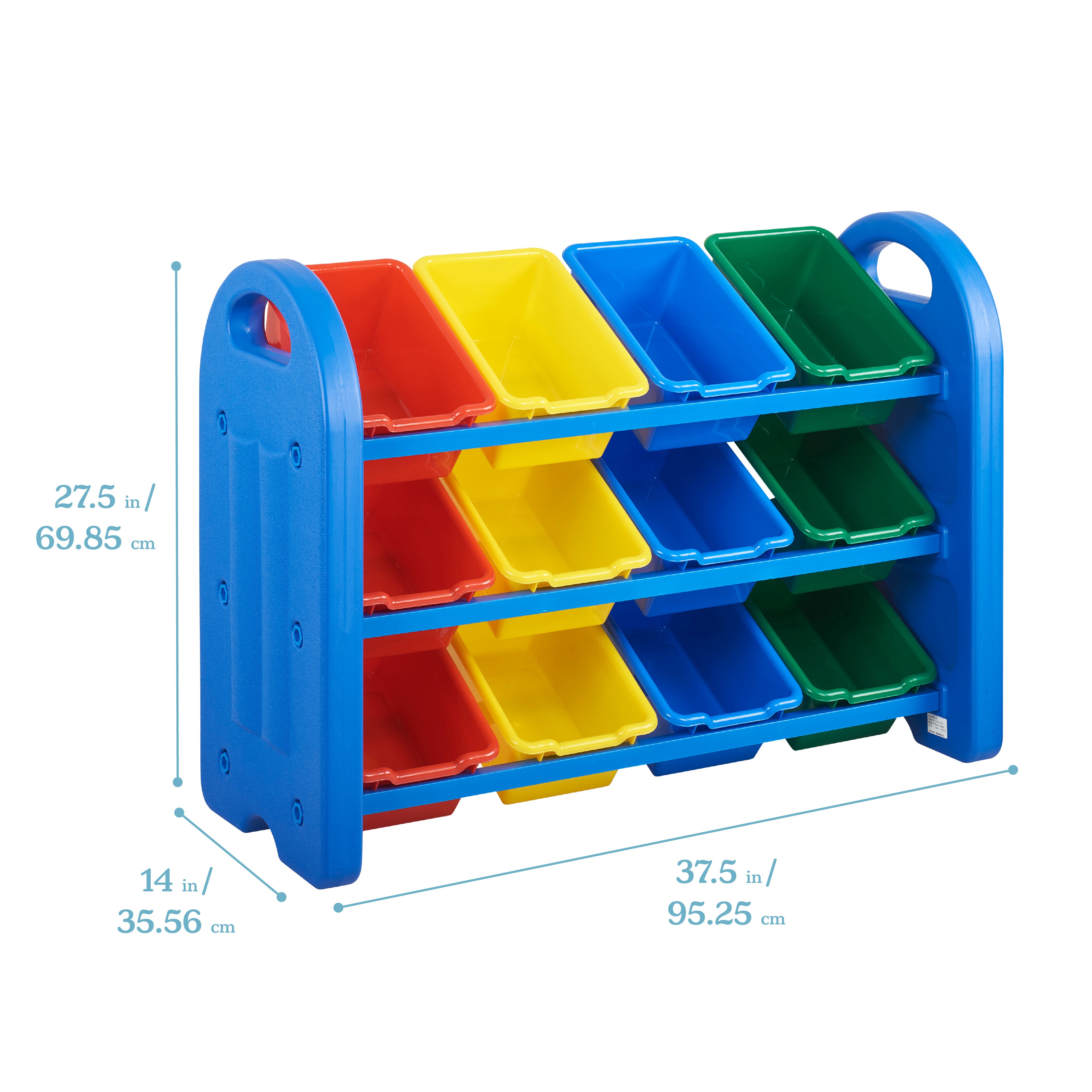 3-Tier Storage Organizer with Assorted Bins - Blue