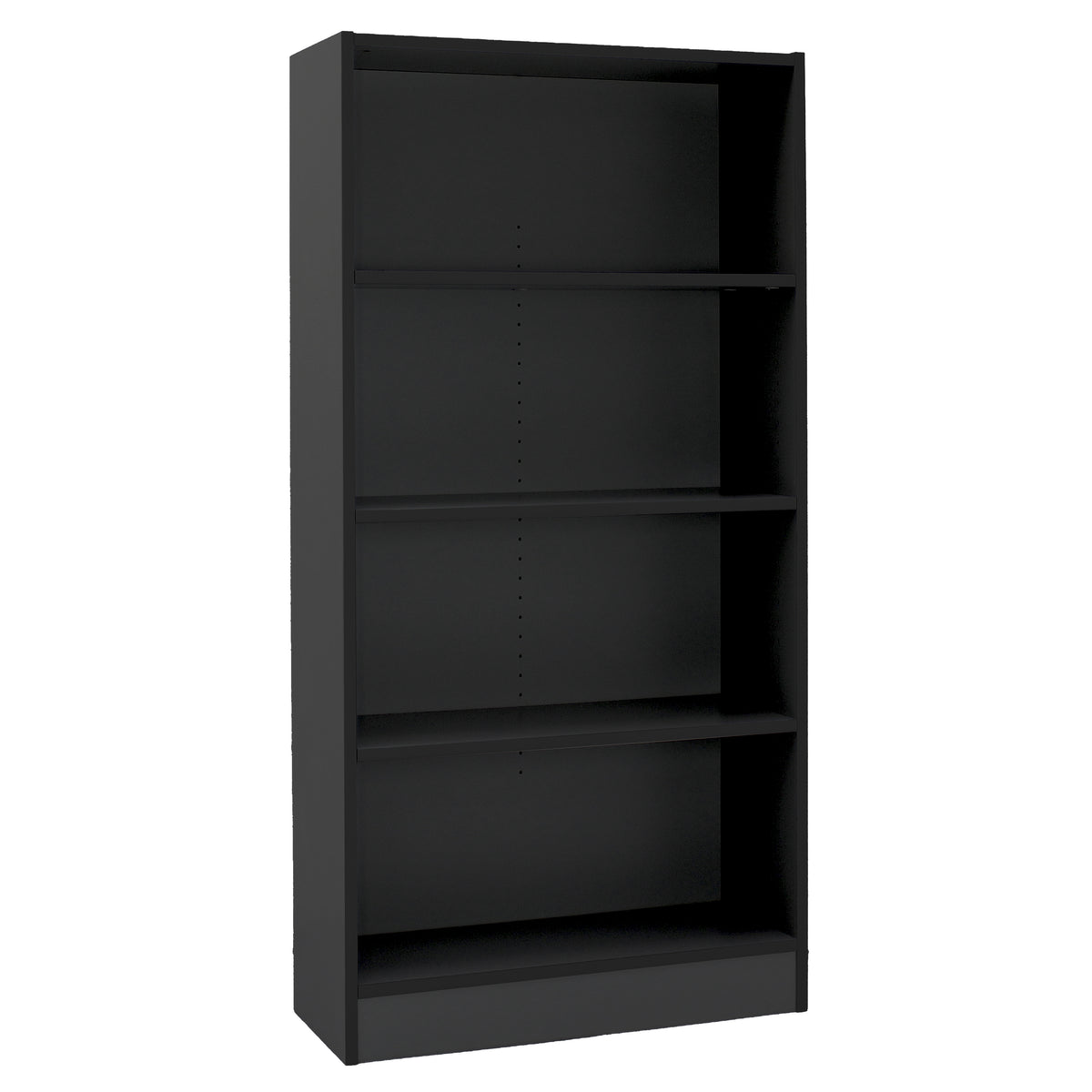 Laminate 4-Shelf Bookcase 60" Height - Black