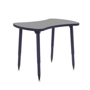 Adapte 25" x 37" Bowtie Thermofused Activity Table with Adjustable Tapered Legs - North Sea/Navy