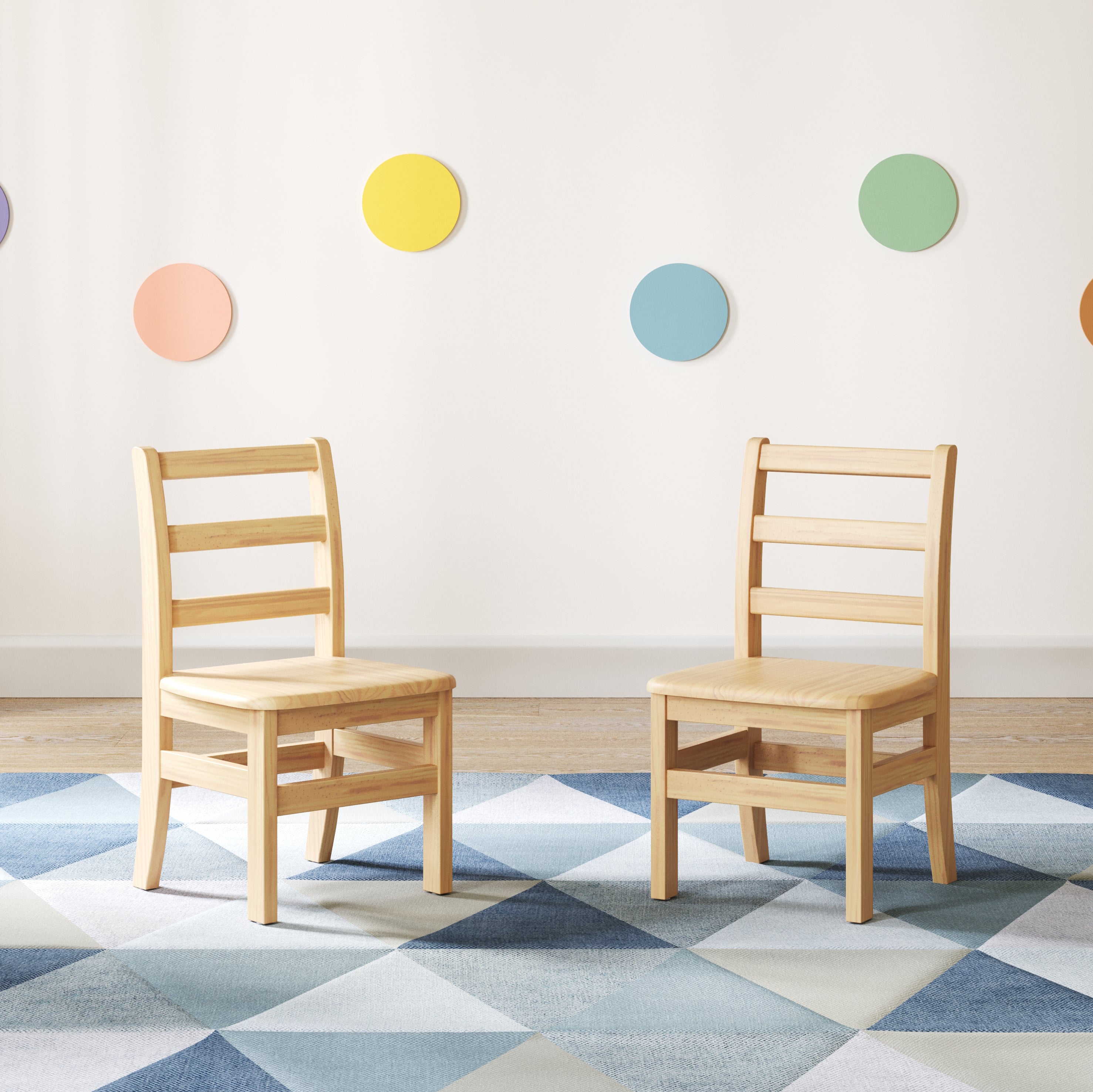 Little Innovator Hardwood Ladder Back Chairs, 12"