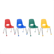 14" Stack Chair with Ball Glides, 4-Piece - Assorted