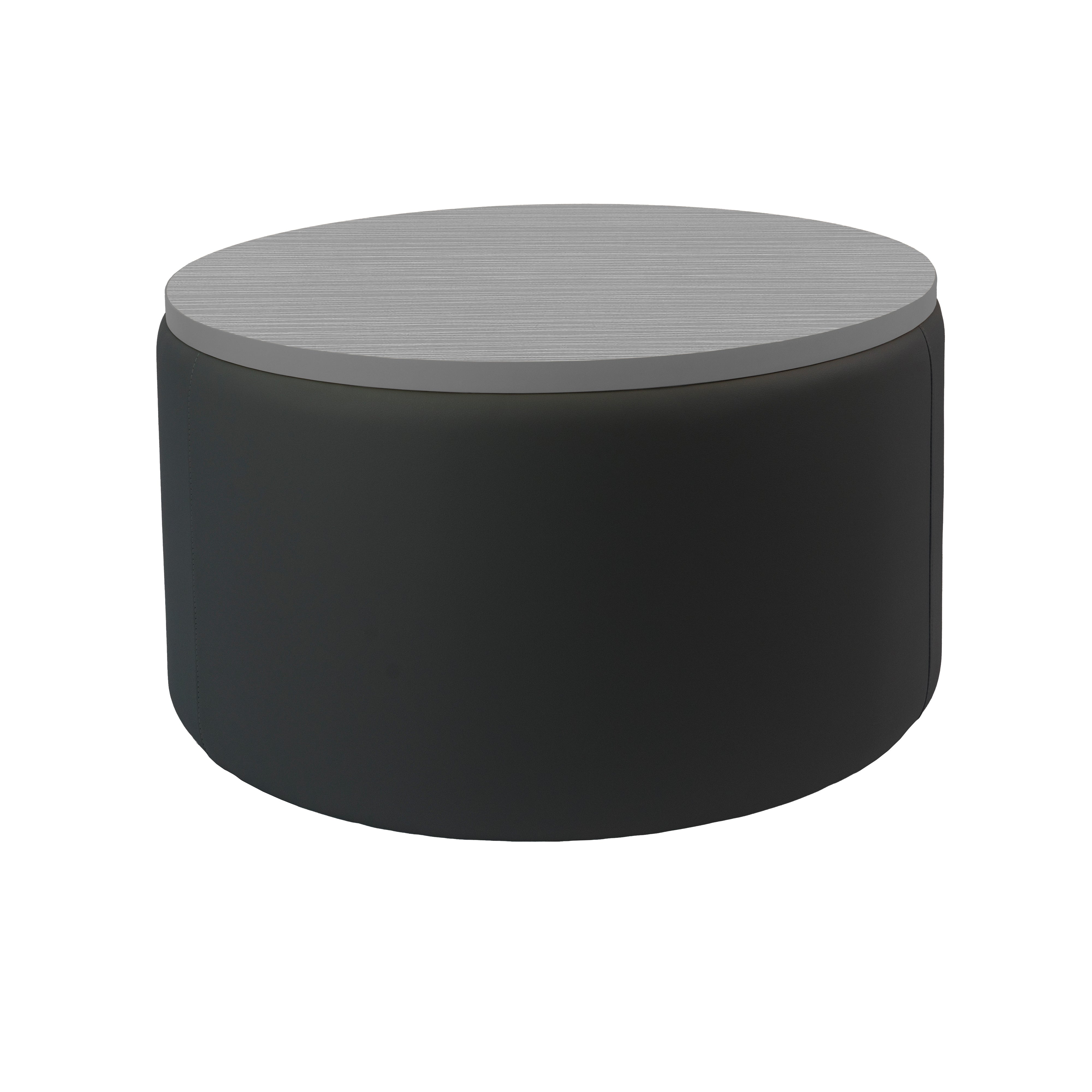 Pro Series Upholstered 30" Round Ottoman Table 18" Height - Black/Cosmic Strandz