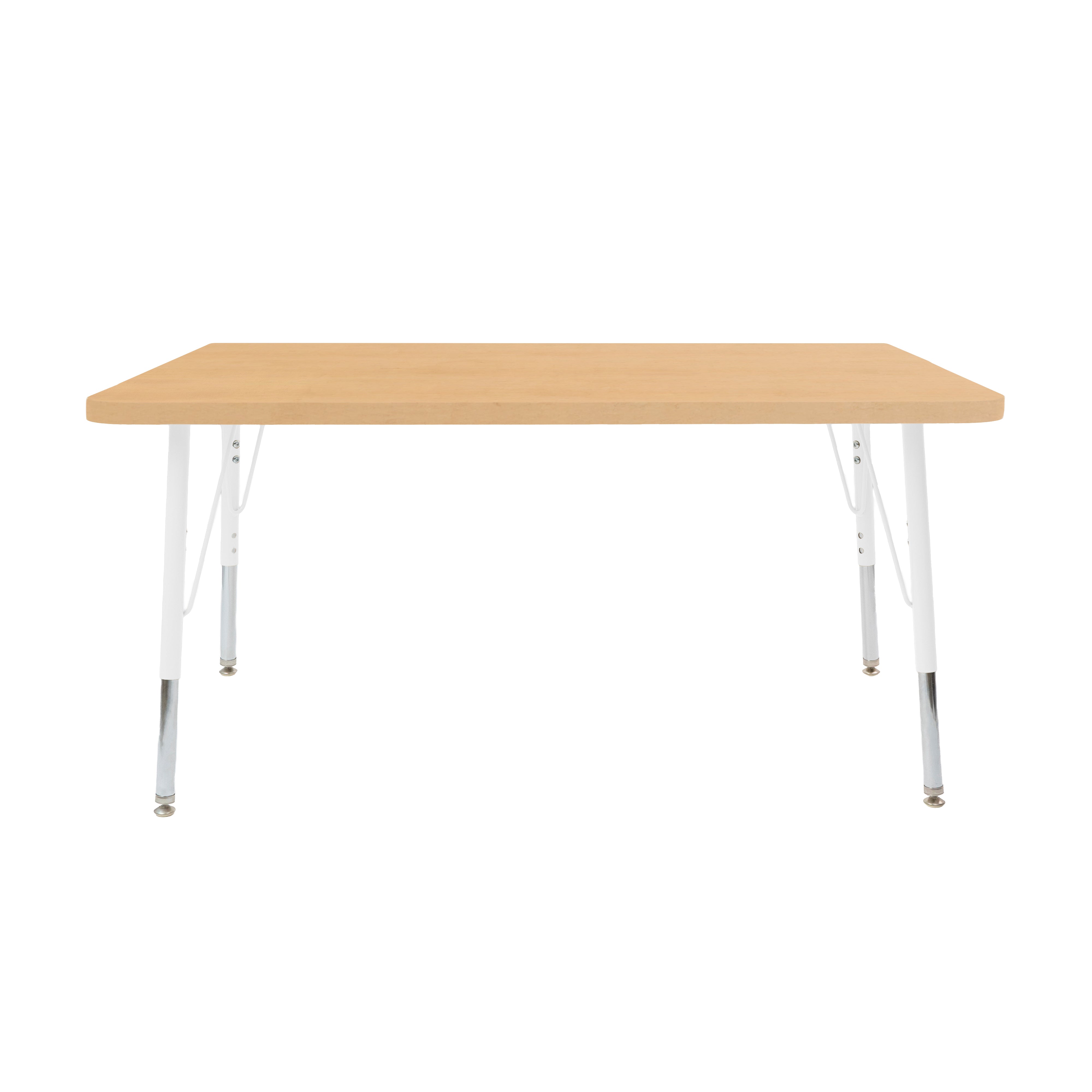 30" x 48" Rectangle Thermofused Woodgrain Activity Table with Standard Legs - Maple Grain/White
