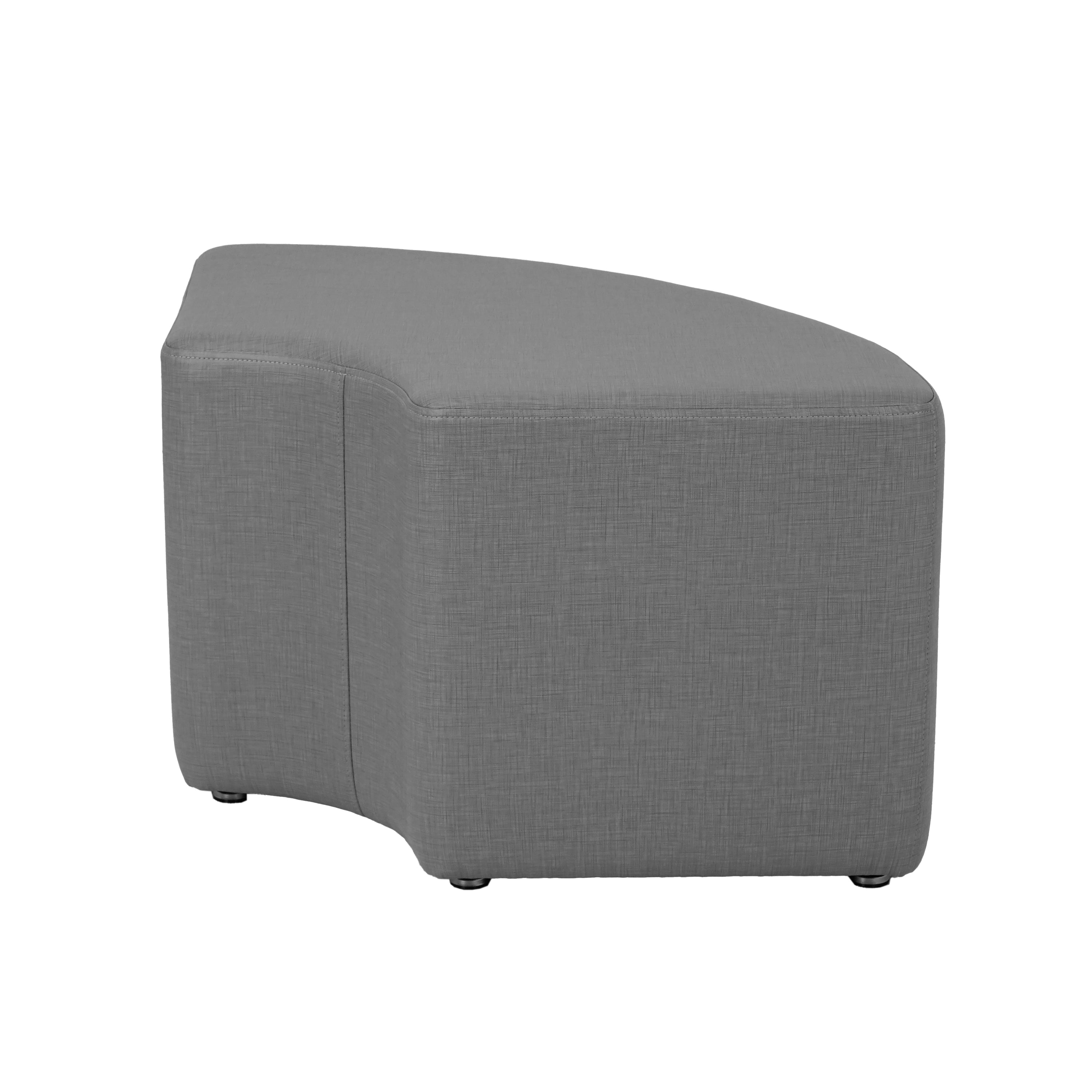 Pro Series Upholstered Quarter Circle Ottoman 18" Height - Slate Gray Crosshatch