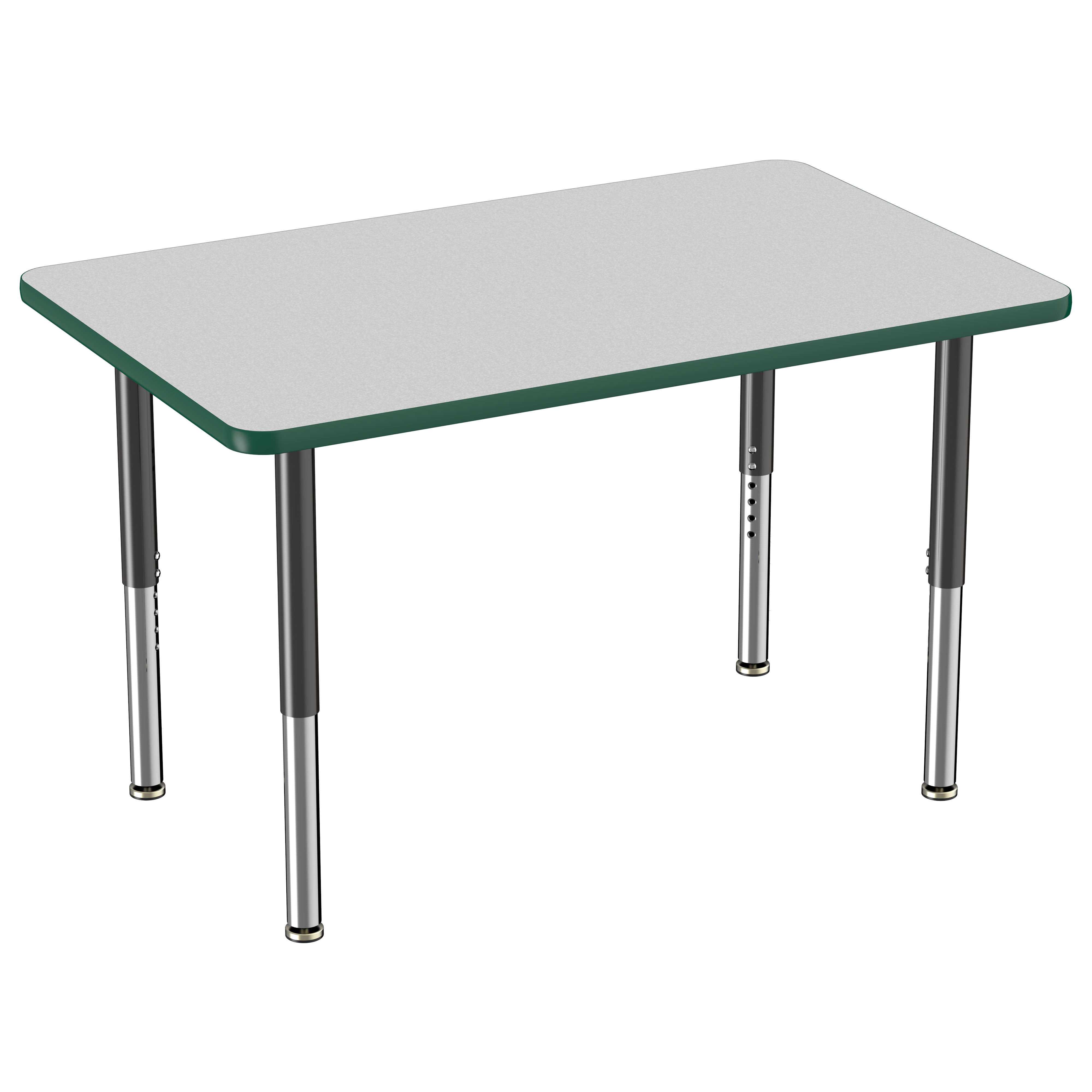 30" x 48" Rectangle T-Molding Activity Table with Adjustable Super Legs - Gray/Green/Black