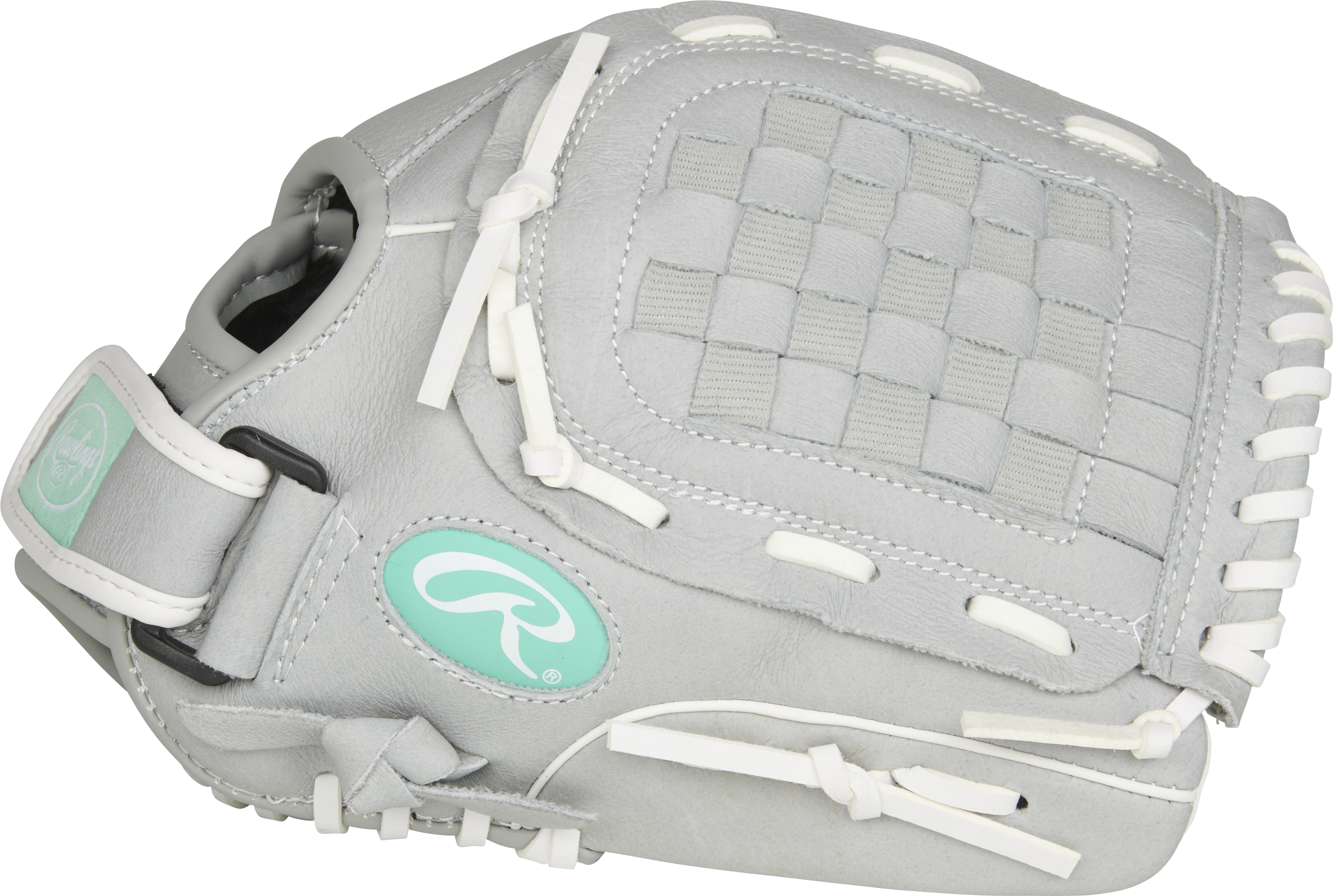 Rawlings Sure Catch Youth Series 11.5-Inch Softball Glove - Right Hand Thrower - Gray/Mint