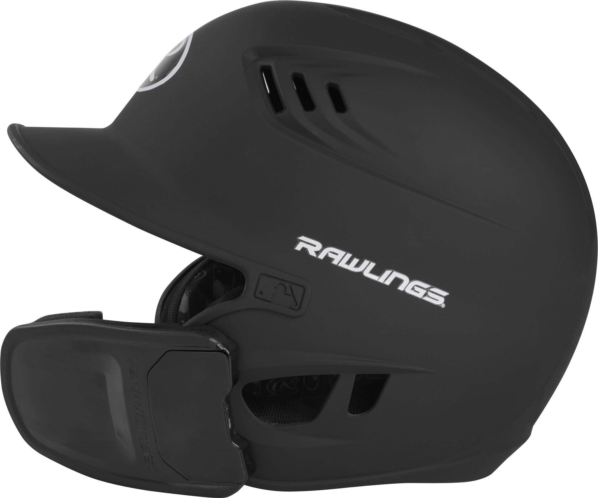 Rawlings R16 Matte Junior 1-Tone Baseball Helmet With Reversible Extension - Black