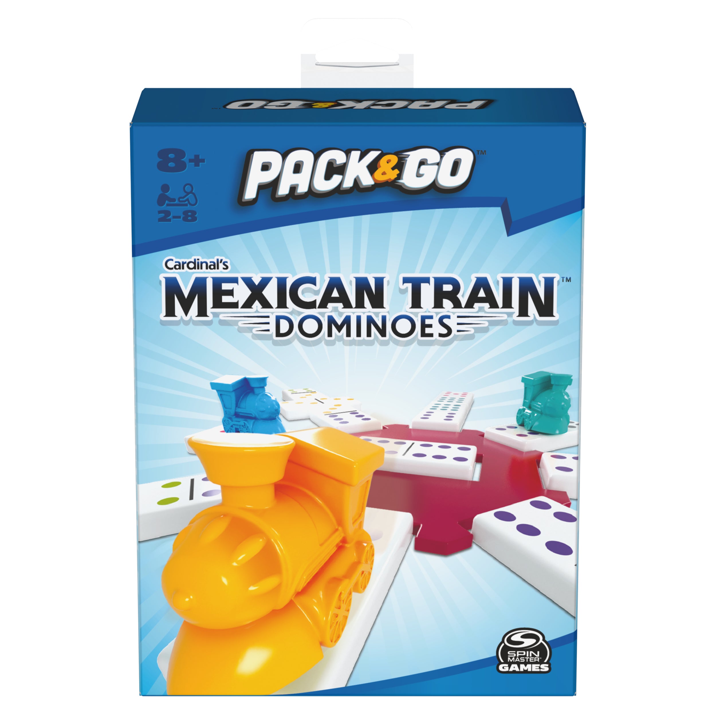 Pack & Go Mexican Train Dominoes from Spin Master Games Portable Dominoes Set Kids Games Classic Board Games for Adults and Kids Ages 8 and up