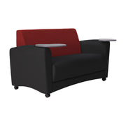 Pro Series Upholstered Common Area Sofa with Tablet - Black/Crimson/Cosmic Strandz