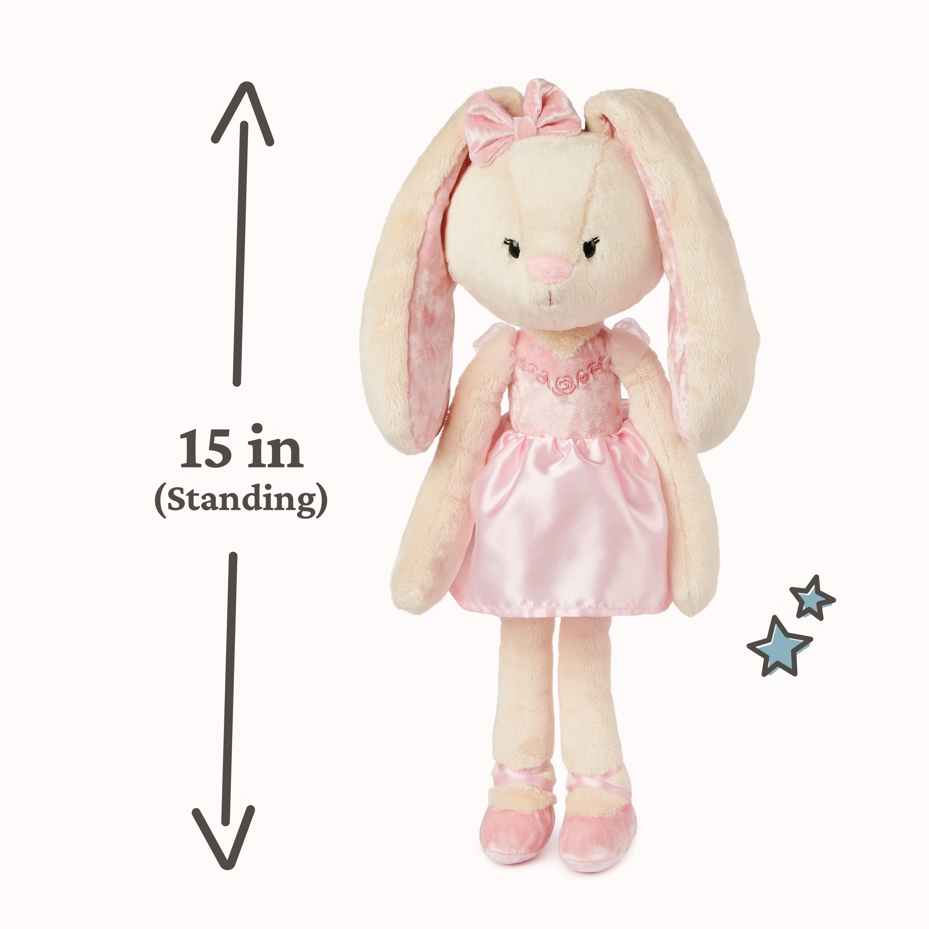 GUND Take-Along Friends Plush, Curtsy Ballerina Bunny, Bunny Stuffed Animal for Ages 1 and Up, Pink, 15"