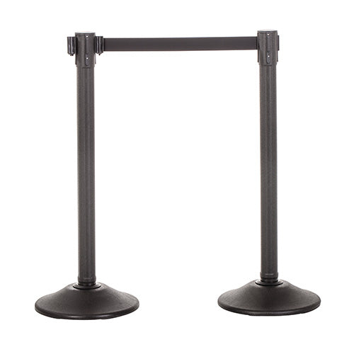 Trek Stanchion ‐ Black post and 6.5' Black Belt ‐ 2 pack