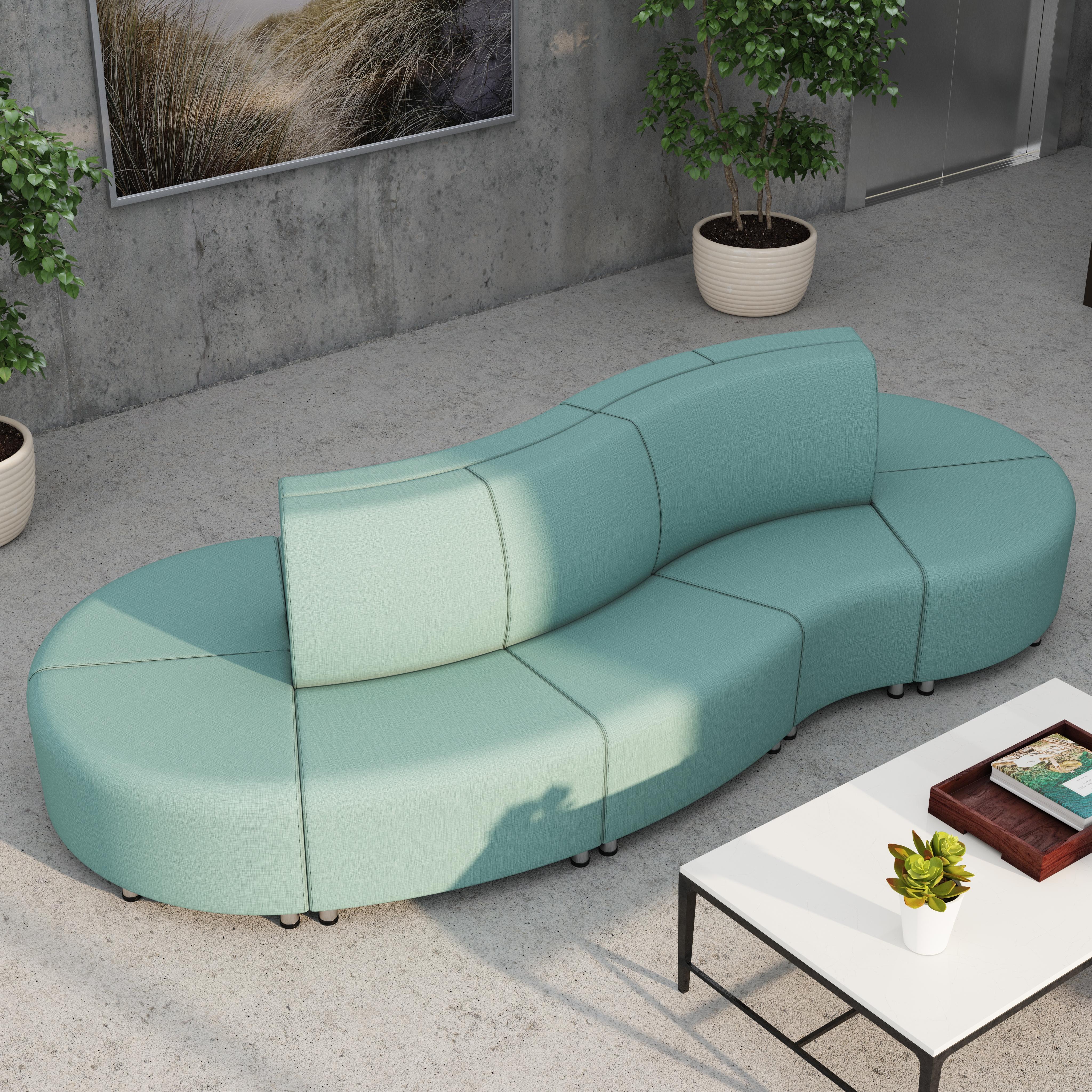 Pro Series Connect Curved Wave Seating, 10-Piece Set - Sky Blue Crosshatch