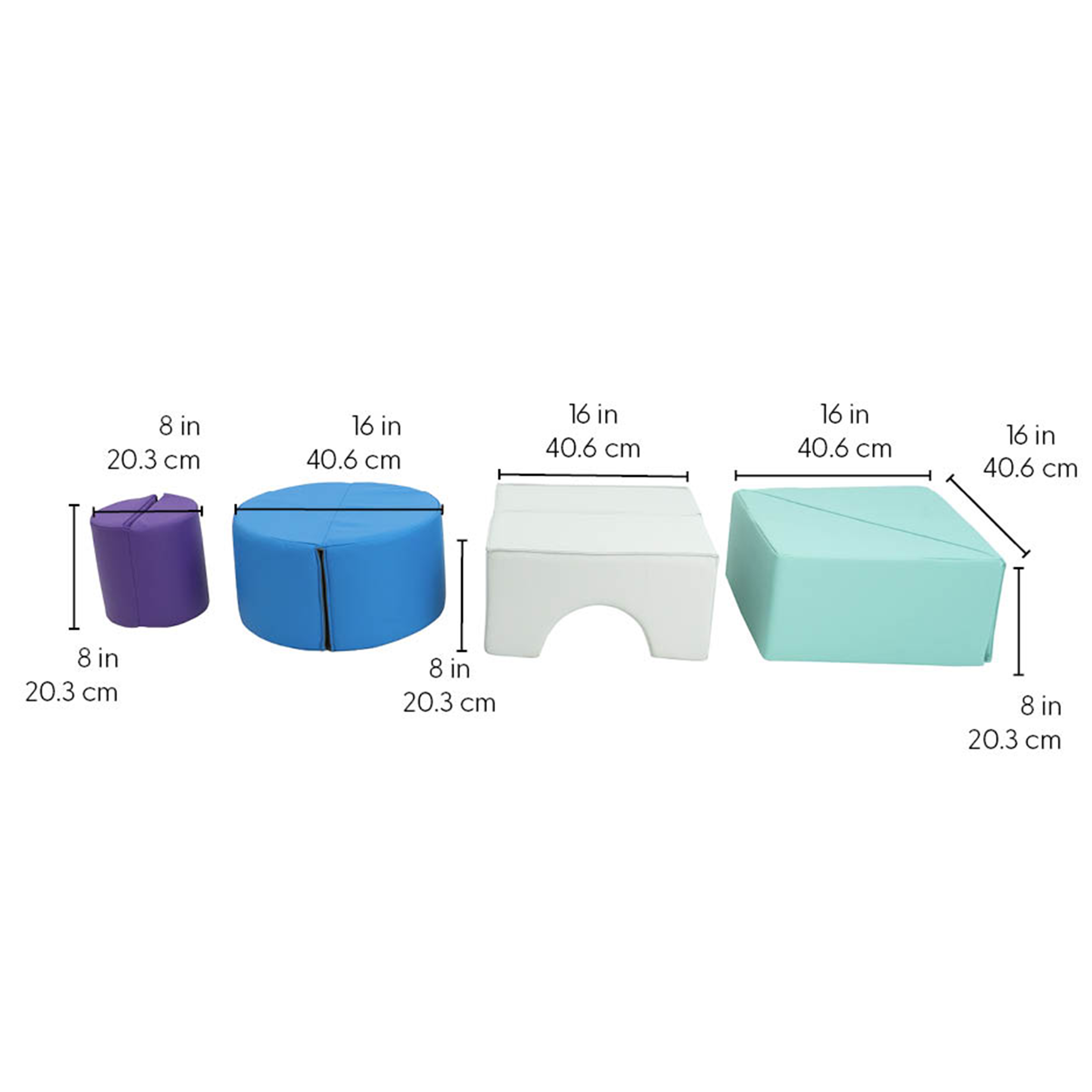 Essentials Folding Blocks, 4-Piece Set - Contemporary/Purple