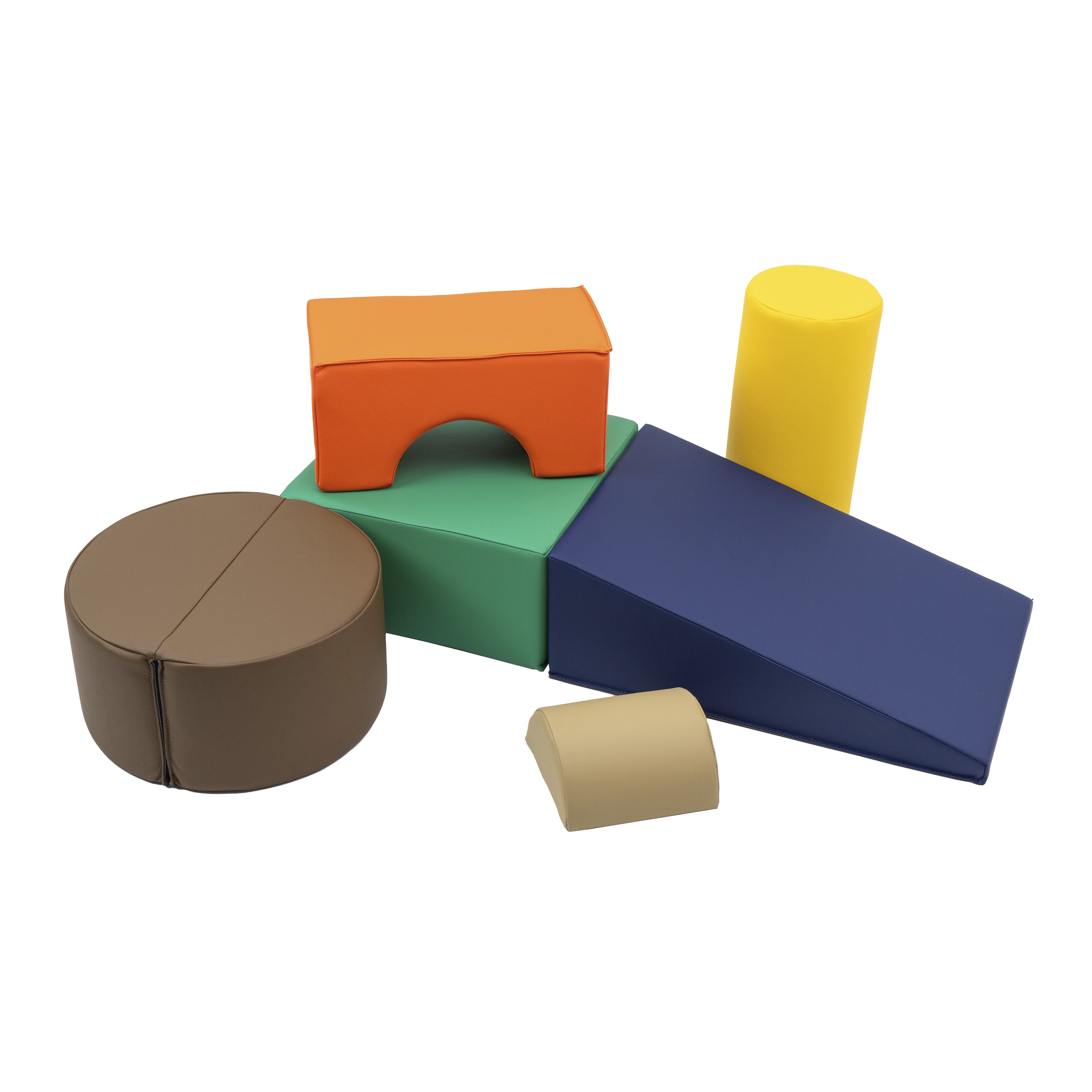 SoftScape Playtime and Climb, 6-Piece - Navy/Orange