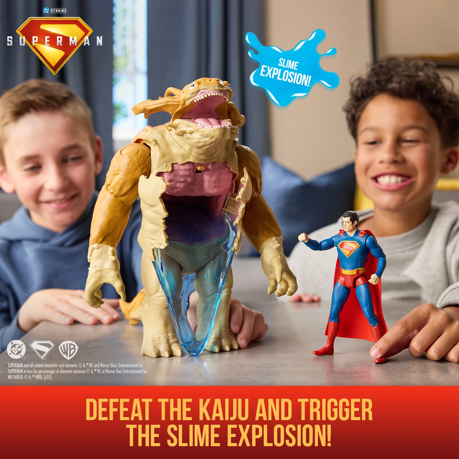 DC Comics, SUPERMAN, Superman Vs. Kaiju Slime Battle, Action Figure with Giant Kids Playset, Super Heroes Toys for Boys and Girls Ages 4 and Up