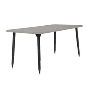 Adapte 30" x 60" Rectangle Woodgrain Activity Table with Adjustable Tapered Legs - Light Gray Wood/Black