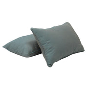 Presidio 16" x 24" Lumbar Indoor/Outdoor Pillow with Piping, 2-Piece - Dusty Turquoise