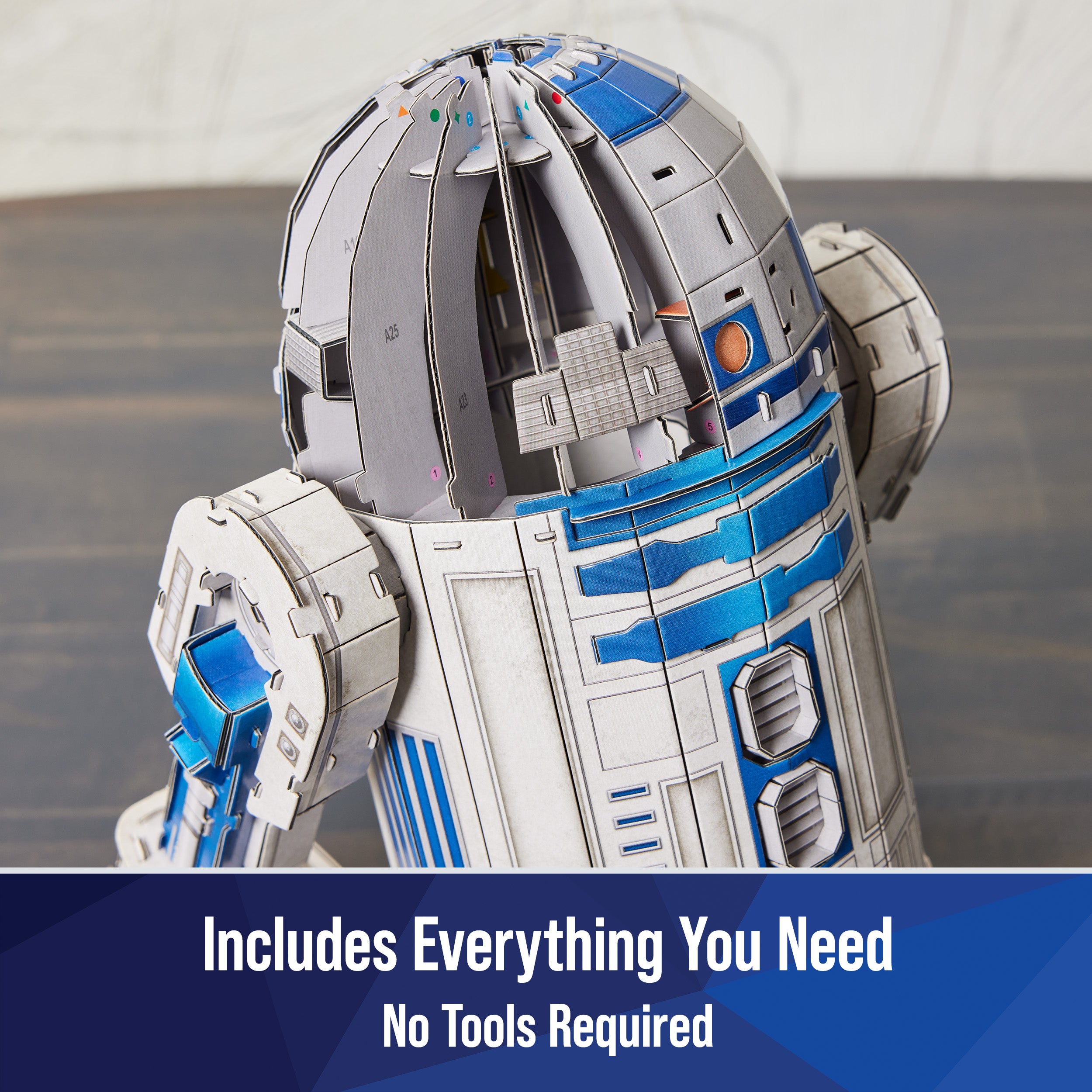 4D Build Star Wars R2-D2 Cardstock 3D Model Kit, Star Wars Gifts, Toys Desk Décor for Fans & Collectors, Adults & Teens 12+