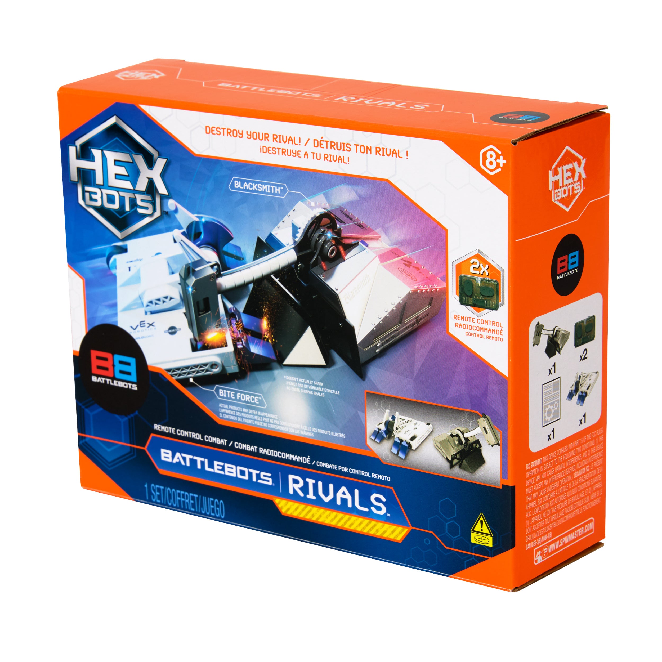 HEX BOTS BattleBots Rivals 4.0 Blacksmith and Biteforce, Remote Control Robot Toys for Kids, STEM Toys for Boys and Girls Ages 8 & Up, Batteries Included