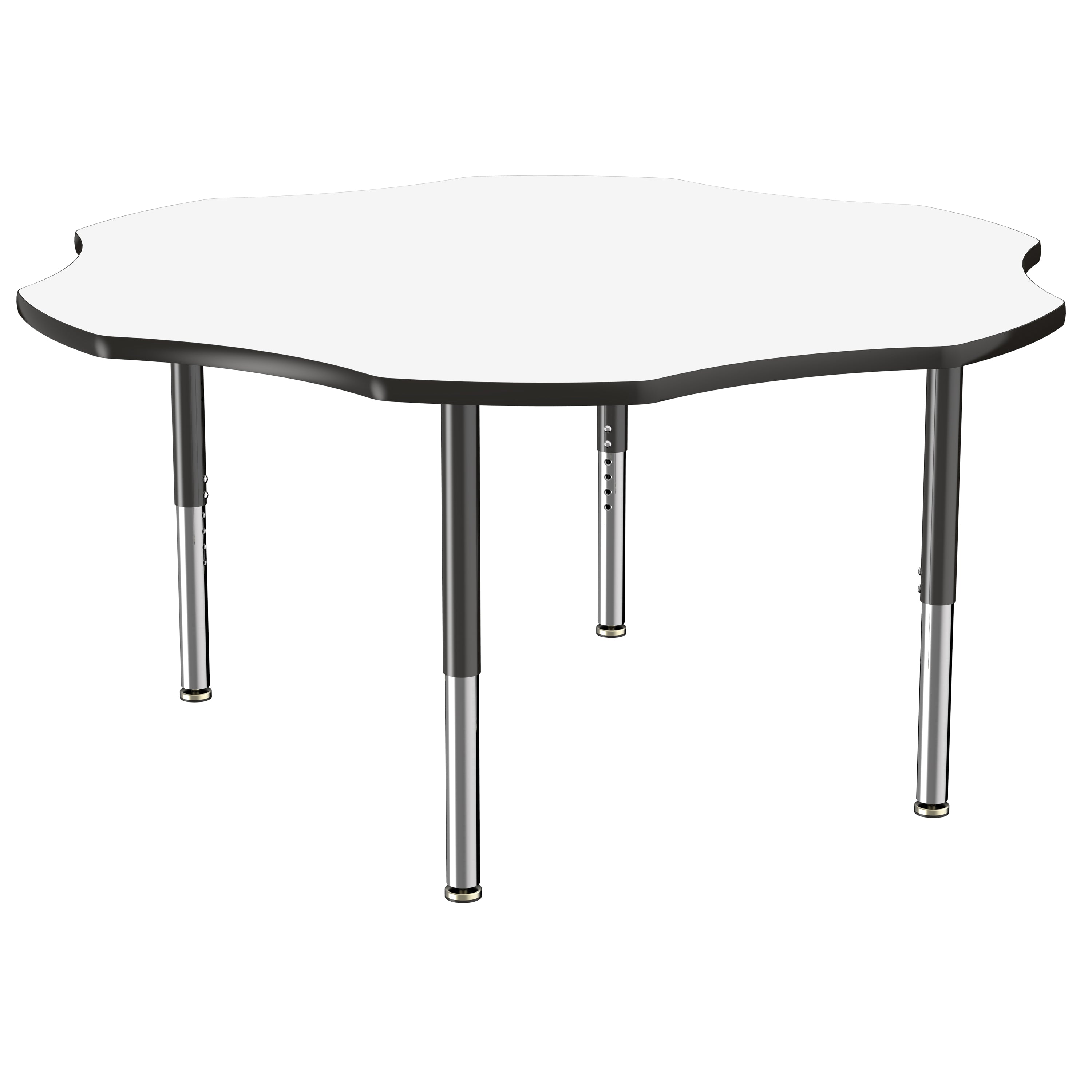 60" x 60" Flower Dry-Erase Activity Table with Adjustable Super Legs - Whiteboard/Black