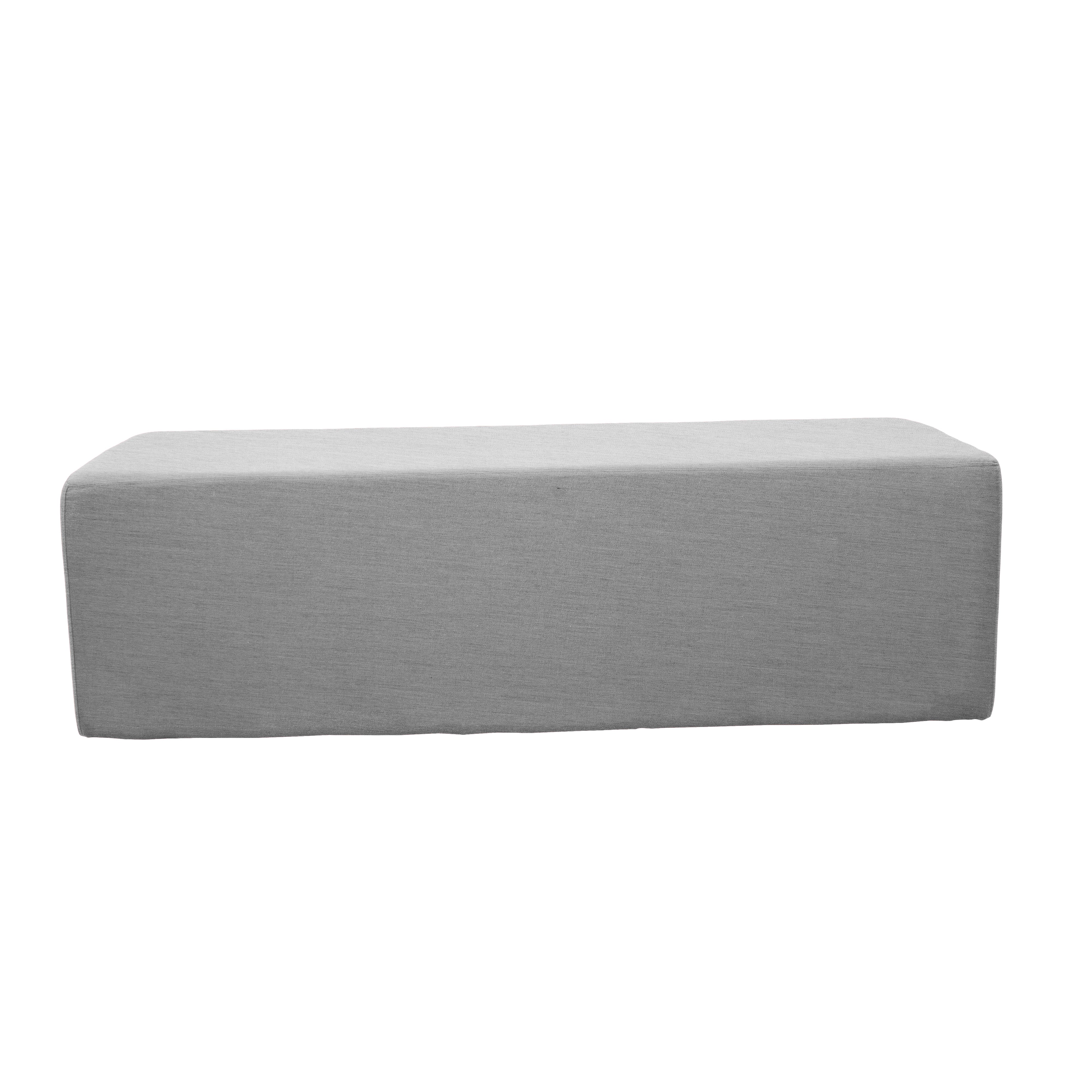 Outdoor 24" x 60" Rectangle Ottoman with Sunbrella®, 18" H - Canvas Granite