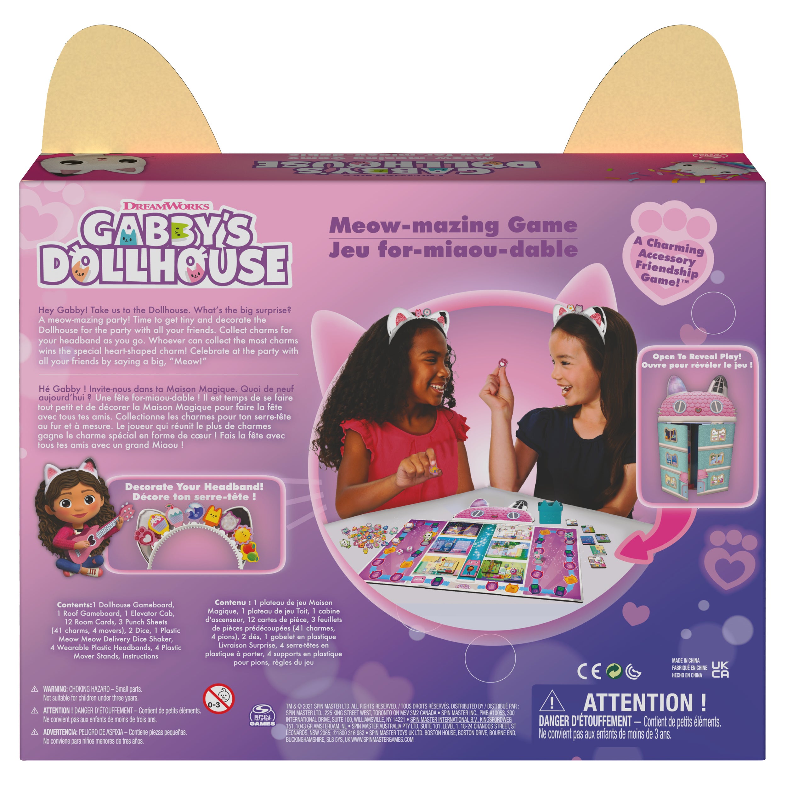 Spin Master Games, Gabby’s Dollhouse, Meow-mazing Board Game, Board Game for Kids, Family Games, Preschool Game for Families & Kids Ages 4+