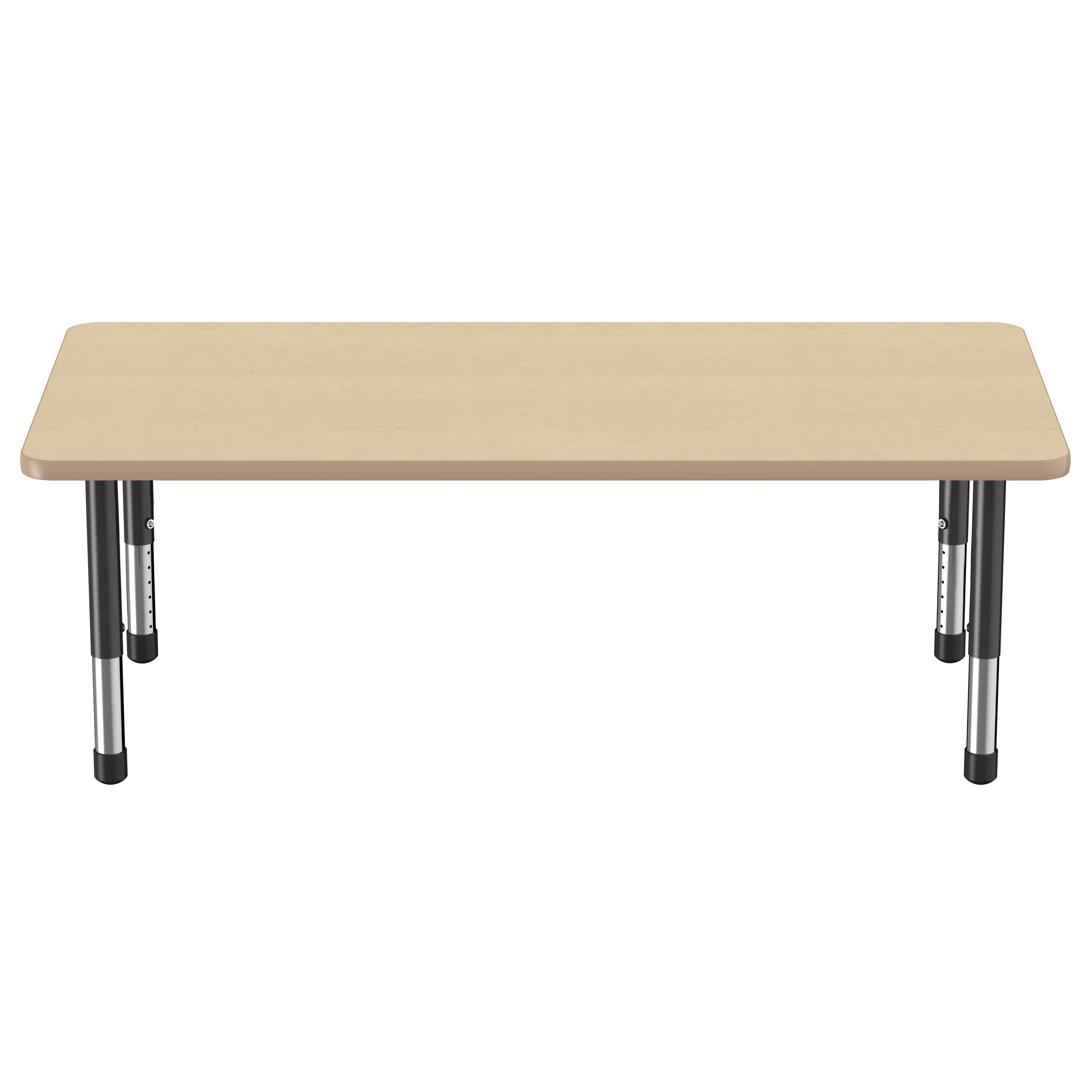 30" x 60" Rectangle Thermofused Activity Table with Adjustable Chunky Legs - Maple/Maple/Black