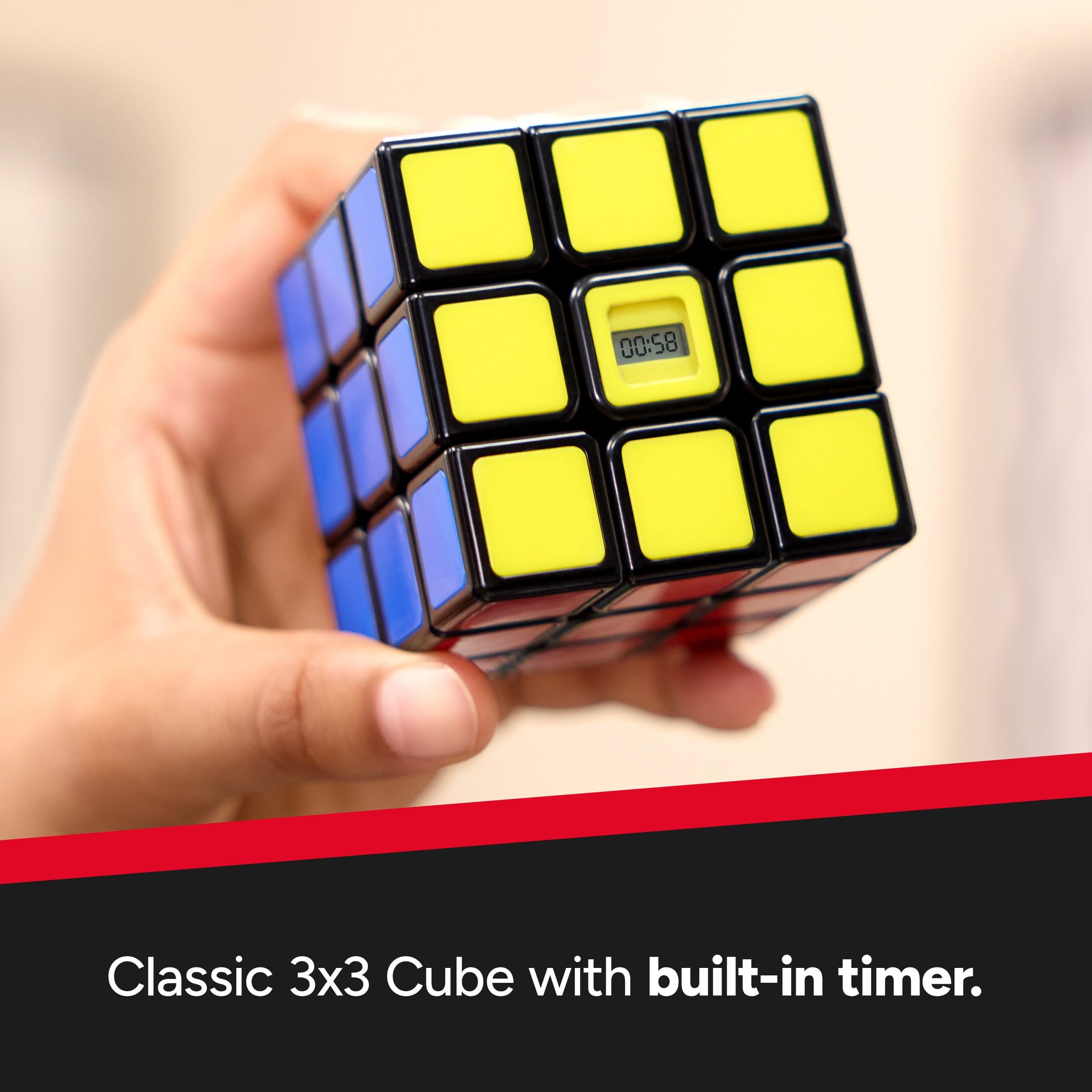 Rubik’s Cube, Timer Cube, Clear Display, Beat Your Best Time, Brain Teaser Puzzle for Adults & Practice for Speed Cubers, Problem-Solving Challenging Brain Teaser Fidget Toy for Kids, Ages 8 & Up